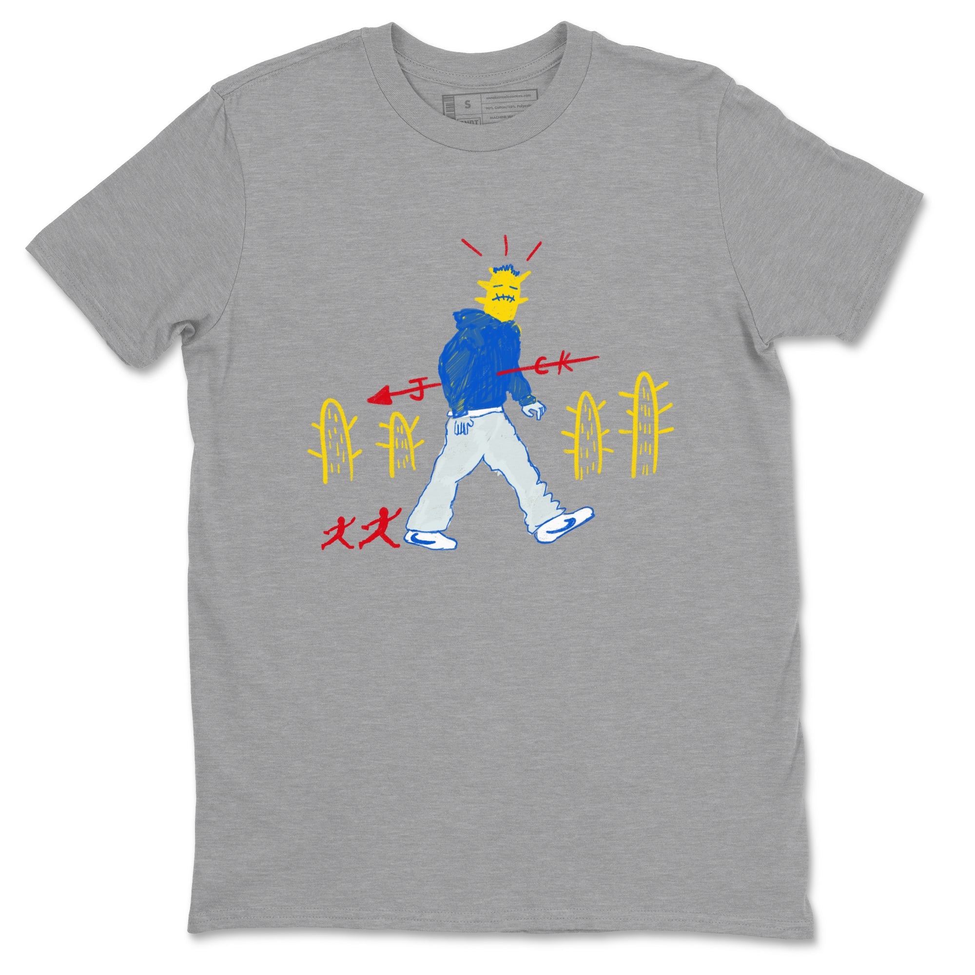 Air Jordan 1 Low x Travis Scott x Canary shirt to match jordans Cactus Man sneaker tees AJ1 Travis Scott Canary Streetwear Brand Drip Gear Zone unisex cotton Heather Grey 2 crew neck shirt