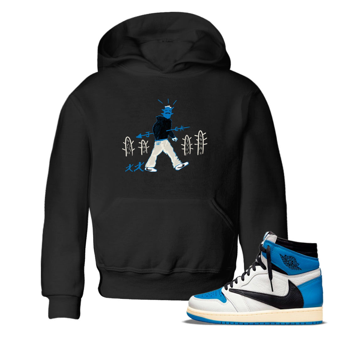 Air Jordan 1 x Travis Scott x Fragment shirt to match jordans Cactus Man sneaker tees 1s Travis Scott Fragment Streetwear Brand Drip Gear Zone baby toddler Black 1 cotton Shirt