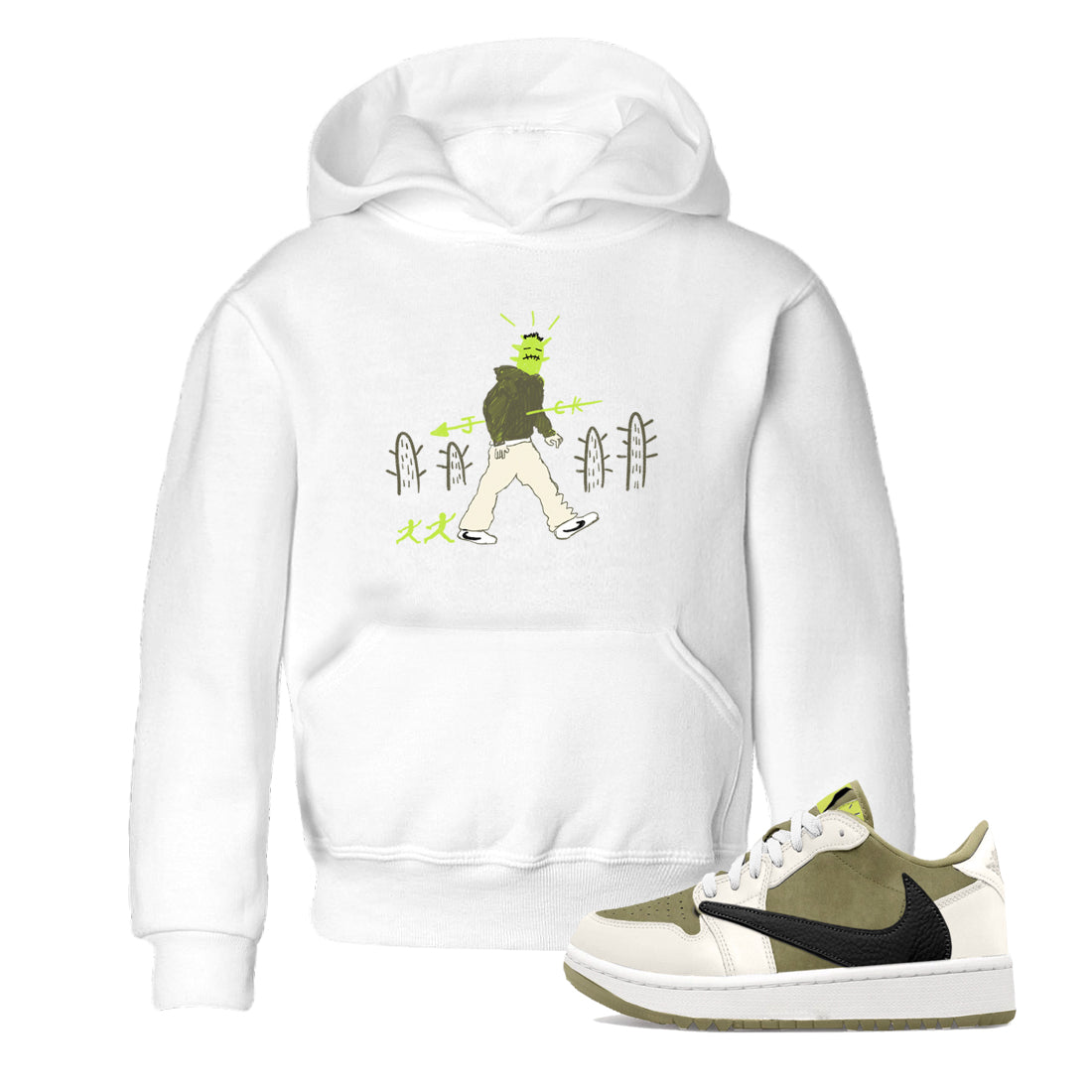 Air Jordan 1 Travis Scott Golf Olive shirt to match jordans Cactus Man sneaker tees 1s Travis Scott Golf Olive Streetwear Brand Drip Gear Zone baby toddler White 1 cotton Shirt