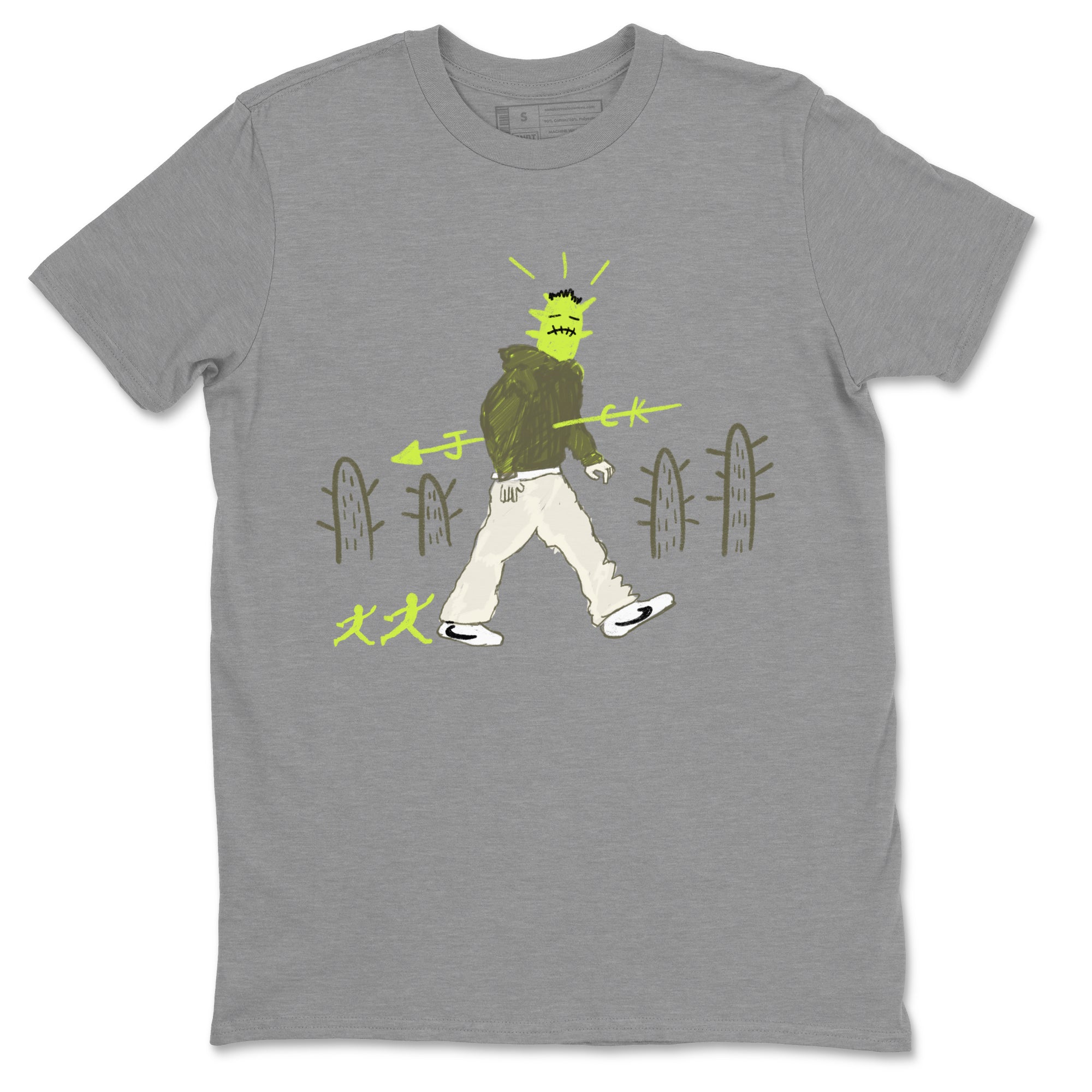 Air Jordan 1 Travis Scott Golf Olive shirt to match jordans Cactus Man sneaker tees 1s Travis Scott Golf Olive Streetwear Brand Drip Gear Zone unisex cotton Heather Grey 2 crew neck shirt