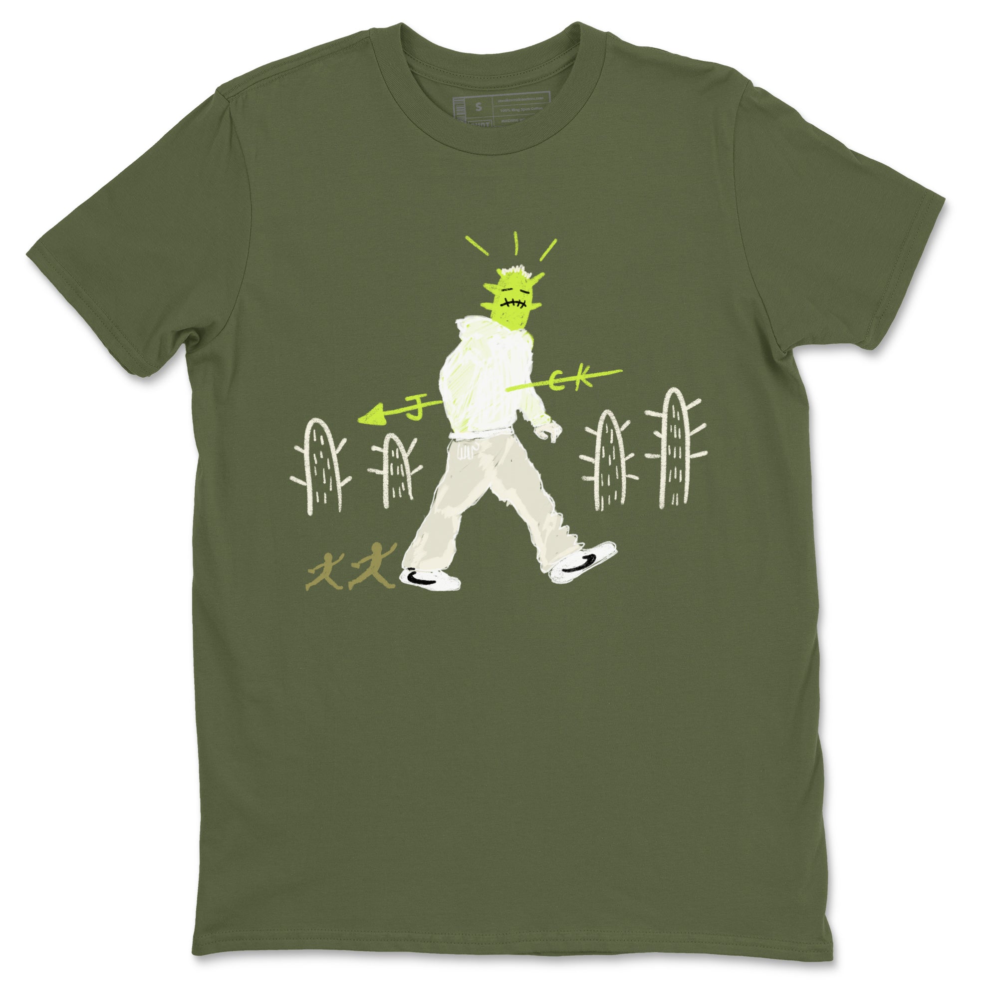 Air Jordan 1 Travis Scott Golf Olive shirt to match jordans Cactus Man sneaker tees 1s Travis Scott Golf Olive Streetwear Brand Drip Gear Zone unisex cotton Military Green 2 crew neck shirt