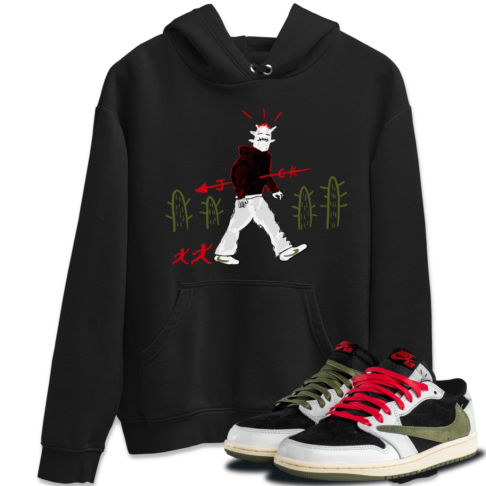 Air Jordan 1 Travis Scott Olive shirt to match jordans Cactus Man sneaker tees Air Jordan 1 x Travis Scott x Olive Streetwear Brand Drip Gear Zone unisex cotton Black 1 crew neck shirt