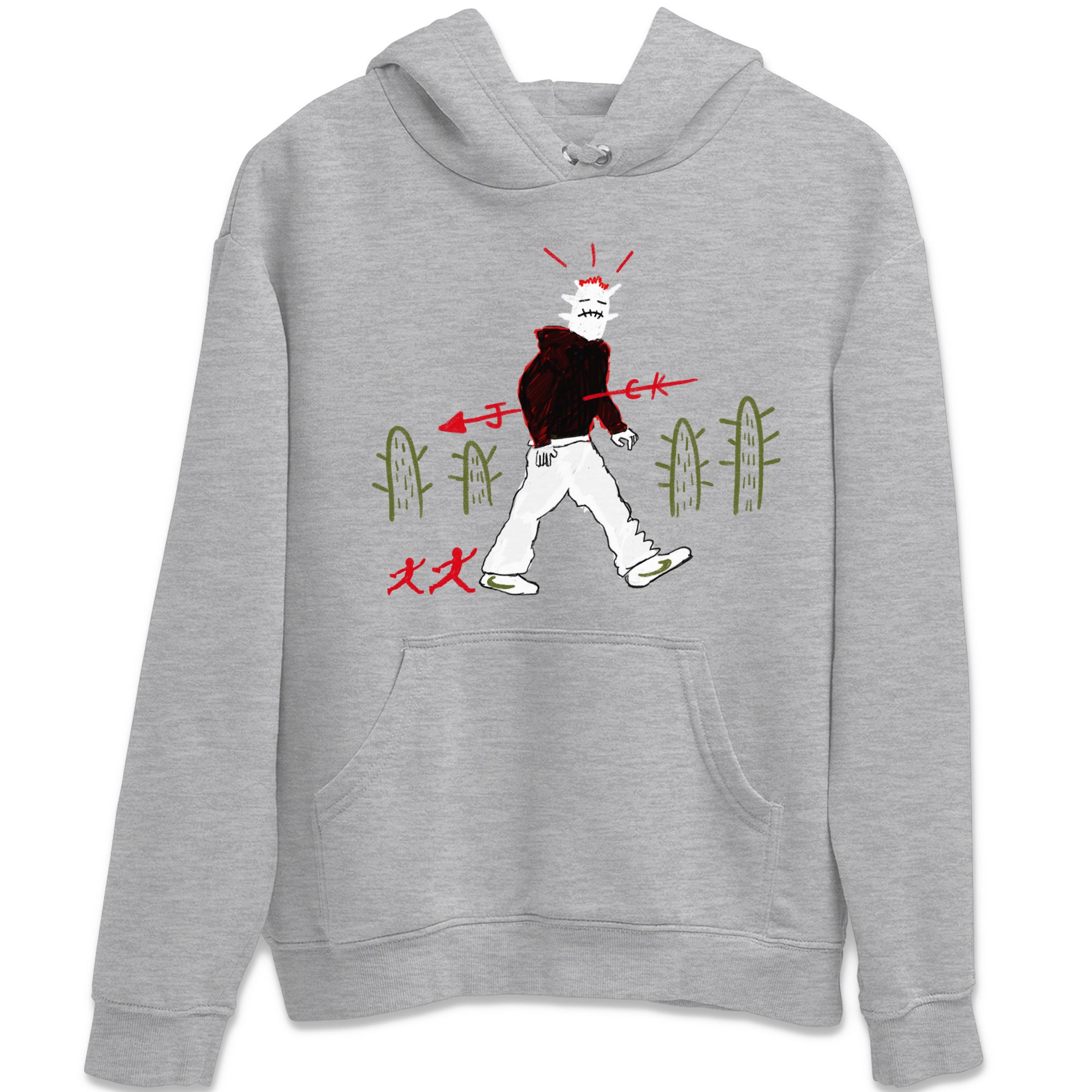 Air Jordan 1 Travis Scott Olive shirt to match jordans Cactus Man sneaker tees Air Jordan 1 x Travis Scott x Olive Streetwear Brand Drip Gear Zone unisex cotton Heather Grey 2 crew neck shirt