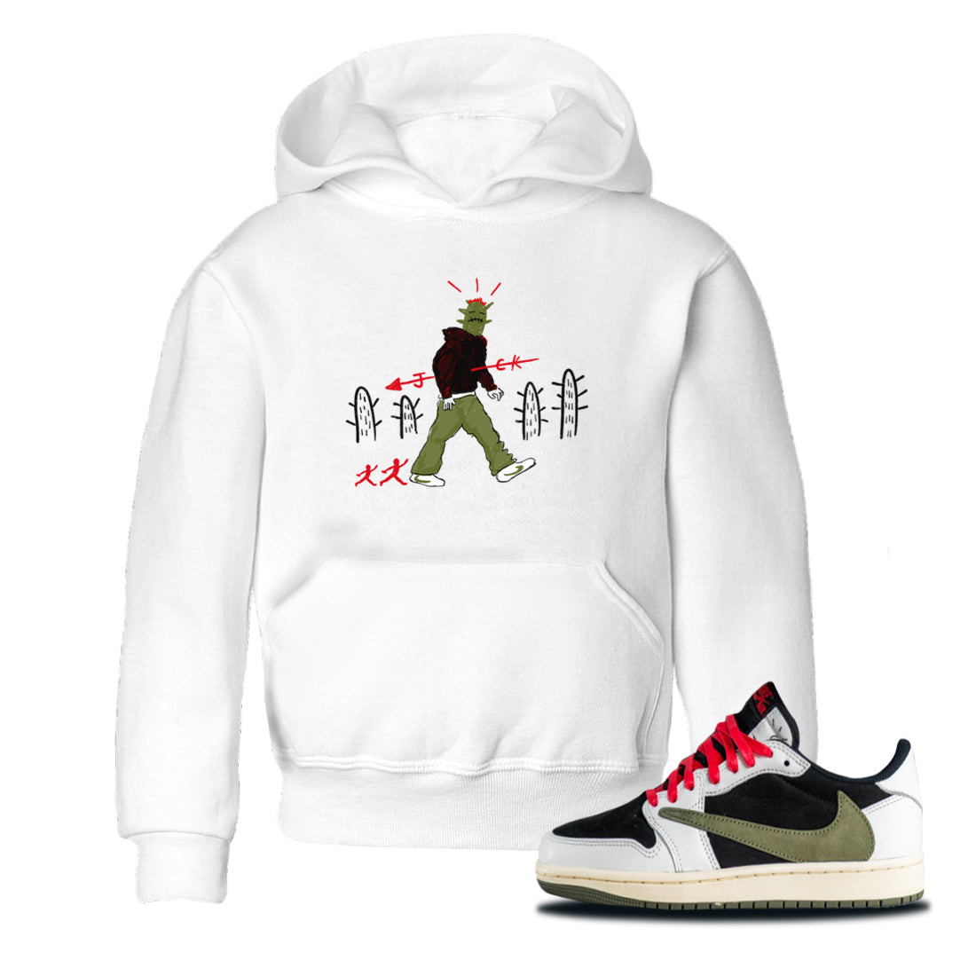 Air Jordan 1 Travis Scott Olive shirt to match jordans Cactus Man sneaker tees Air Jordan 1 Travis Scott Olive Drip Gear Zone baby toddler White 1 cotton Shirt
