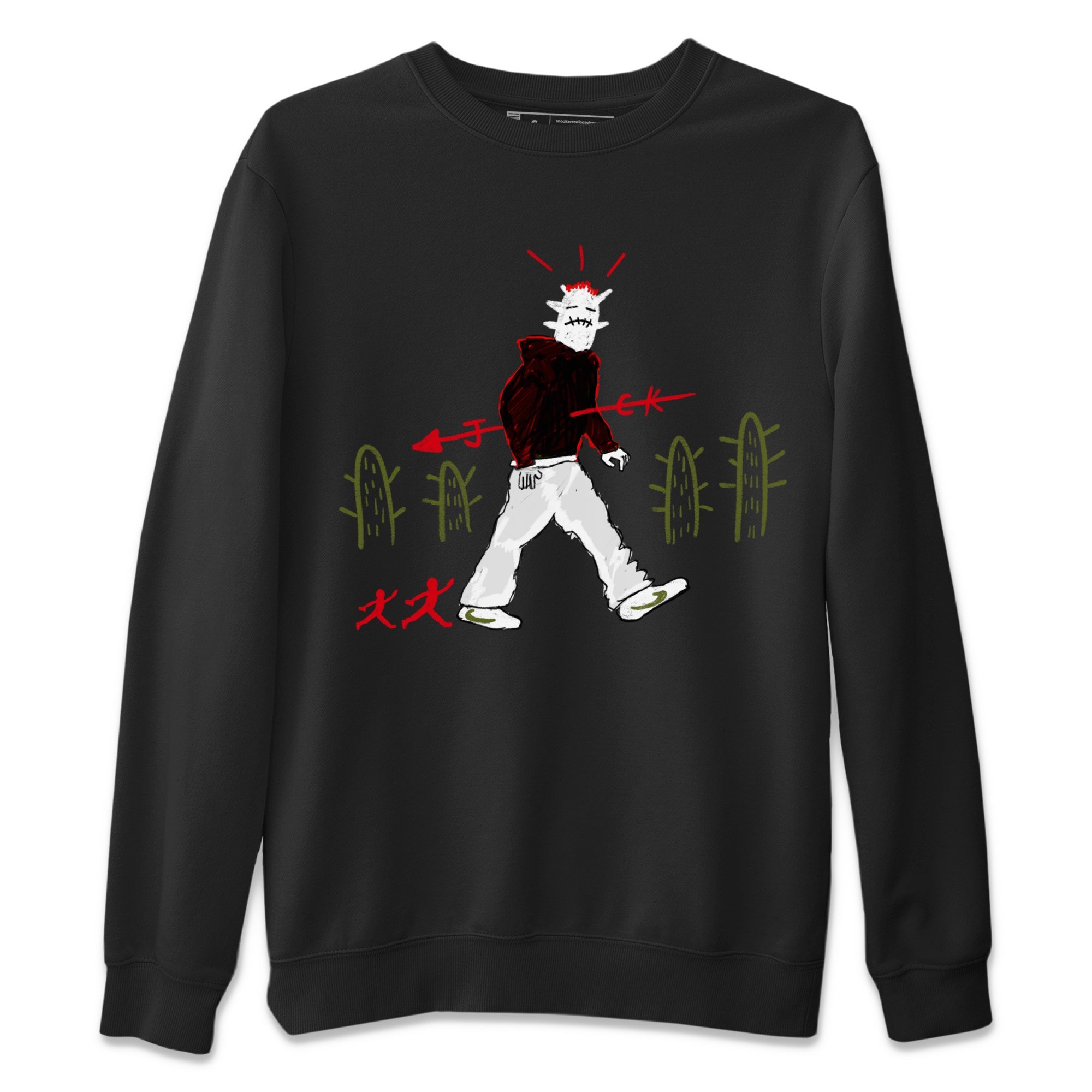 Air Jordan 1 Travis Scott Olive shirt to match jordans Cactus Man sneaker tees Air Jordan 1 x Travis Scott x Olive Streetwear Brand Drip Gear Zone unisex cotton Black 2 crew neck shirt