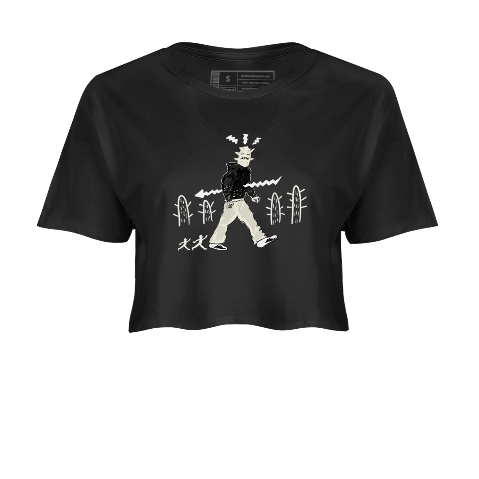 AJ5 Sail shirt to match jordans Cactus Man sneaker tees Air Jordan 5 Sail Drip Gear Zone Black 2 crop length shirt