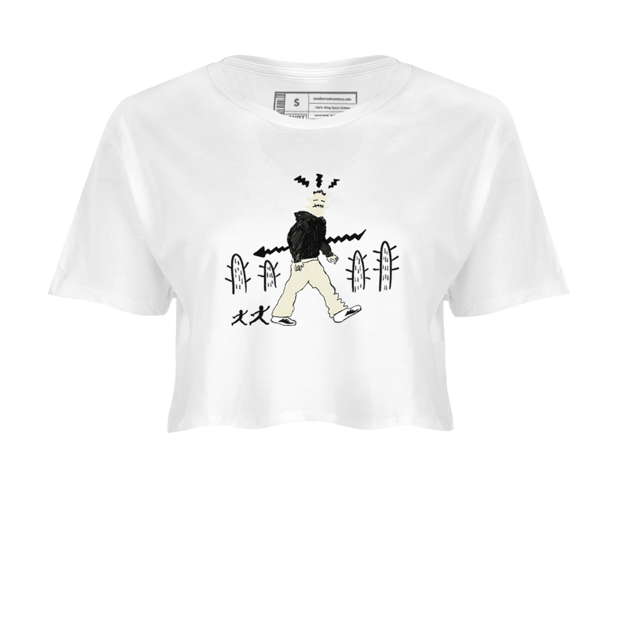 AJ5 Sail shirt to match jordans Cactus Man sneaker tees Air Jordan 5 Sail Drip Gear Zone White 2 crop length shirt