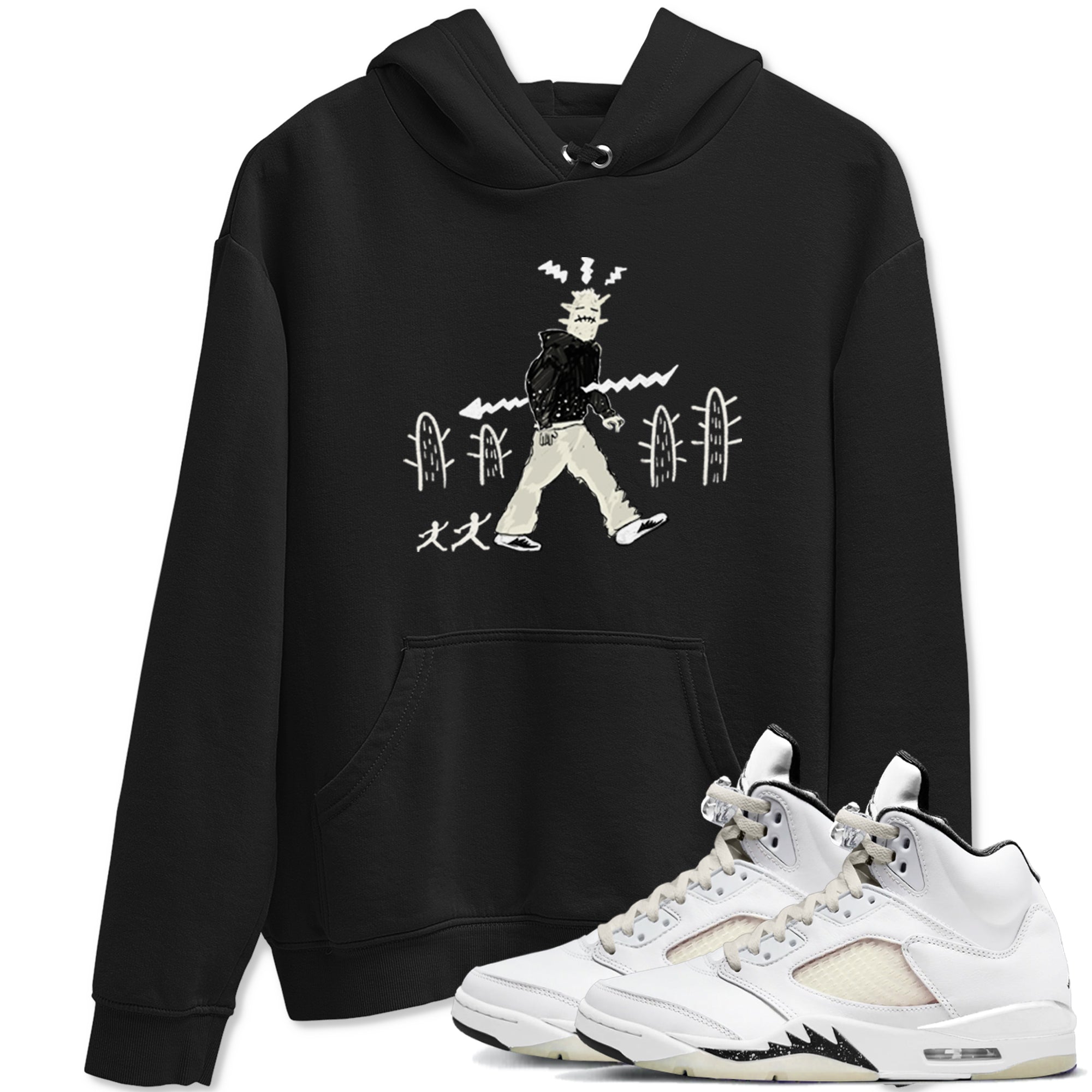 AJ5 Sail shirt to match jordans Cactus Man sneaker tees Air Jordan 5 Sail Drip Gear Zone unisex cotton Black 1 crew neck shirt