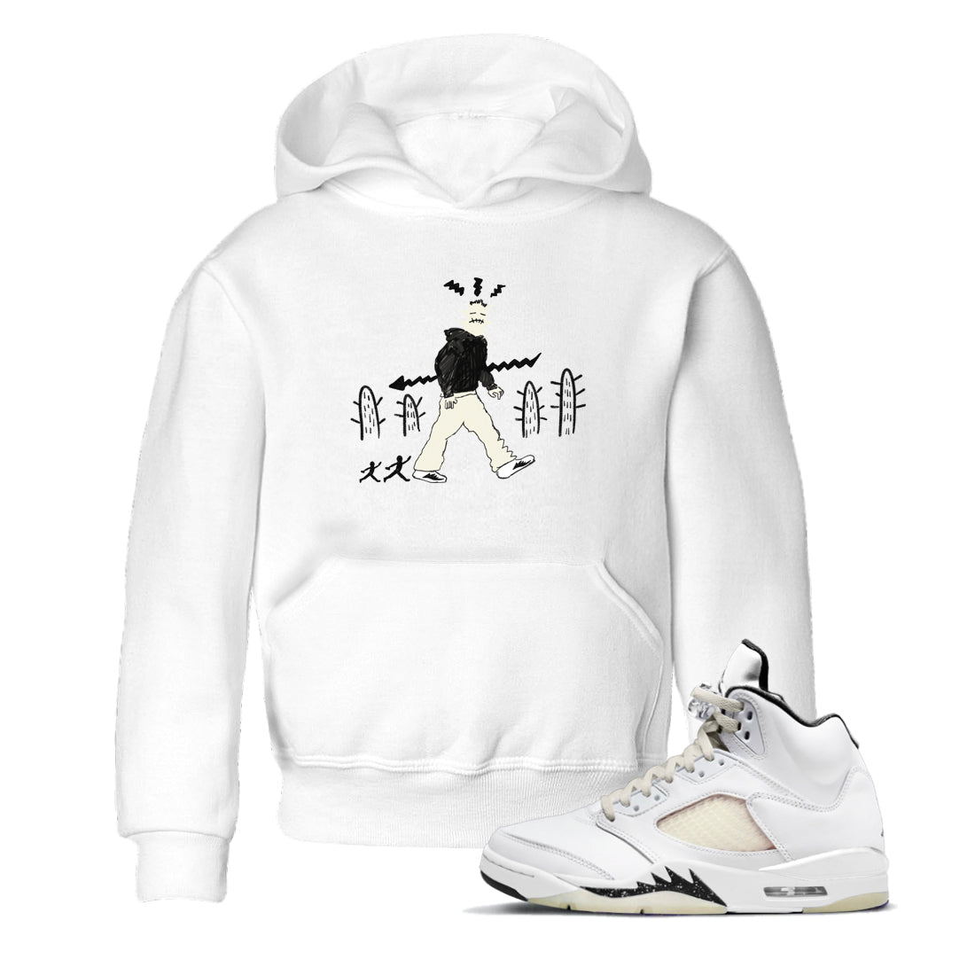 AJ5 Sail shirt to match jordans Cactus Man sneaker tees Air Jordan 5 Sail Drip Gear Zone baby toddler White 1 cotton Shirt