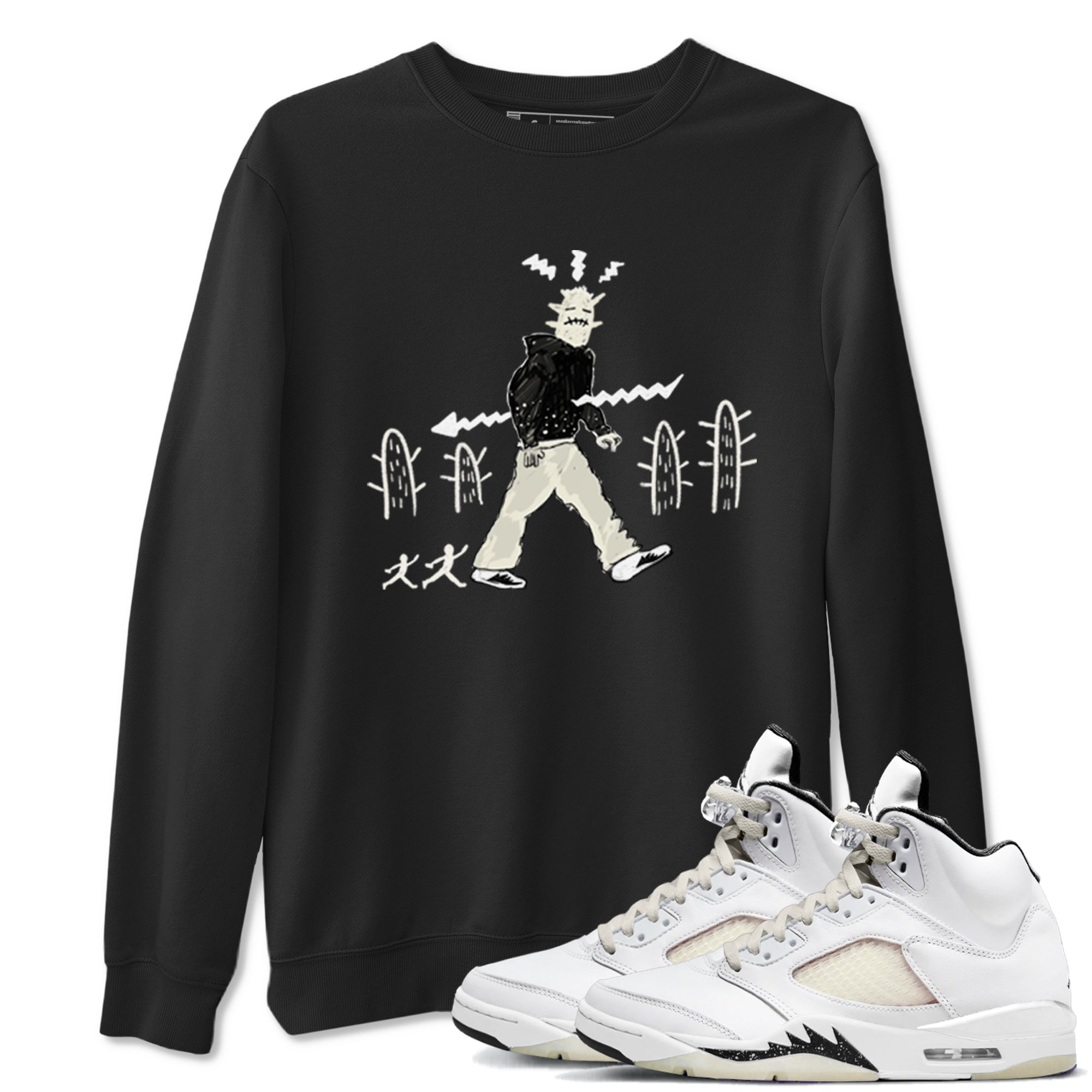 AJ5 Sail shirt to match jordans Cactus Man sneaker tees Air Jordan 5 Sail Drip Gear Zone unisex cotton Black 1 crew neck shirt