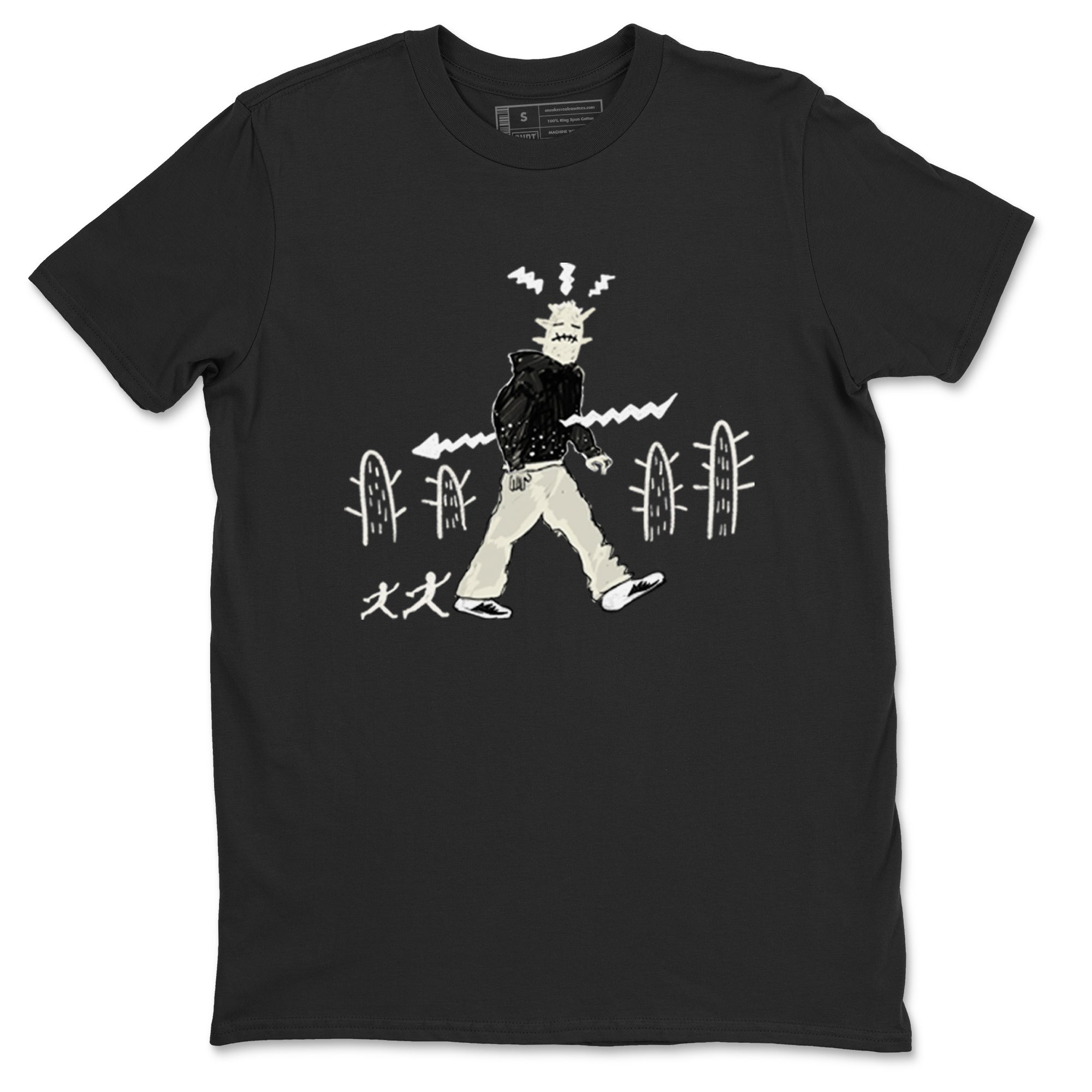 AJ5 Sail shirt to match jordans Cactus Man sneaker tees Air Jordan 5 Sail Drip Gear Zone unisex cotton Black 2 crew neck shirt