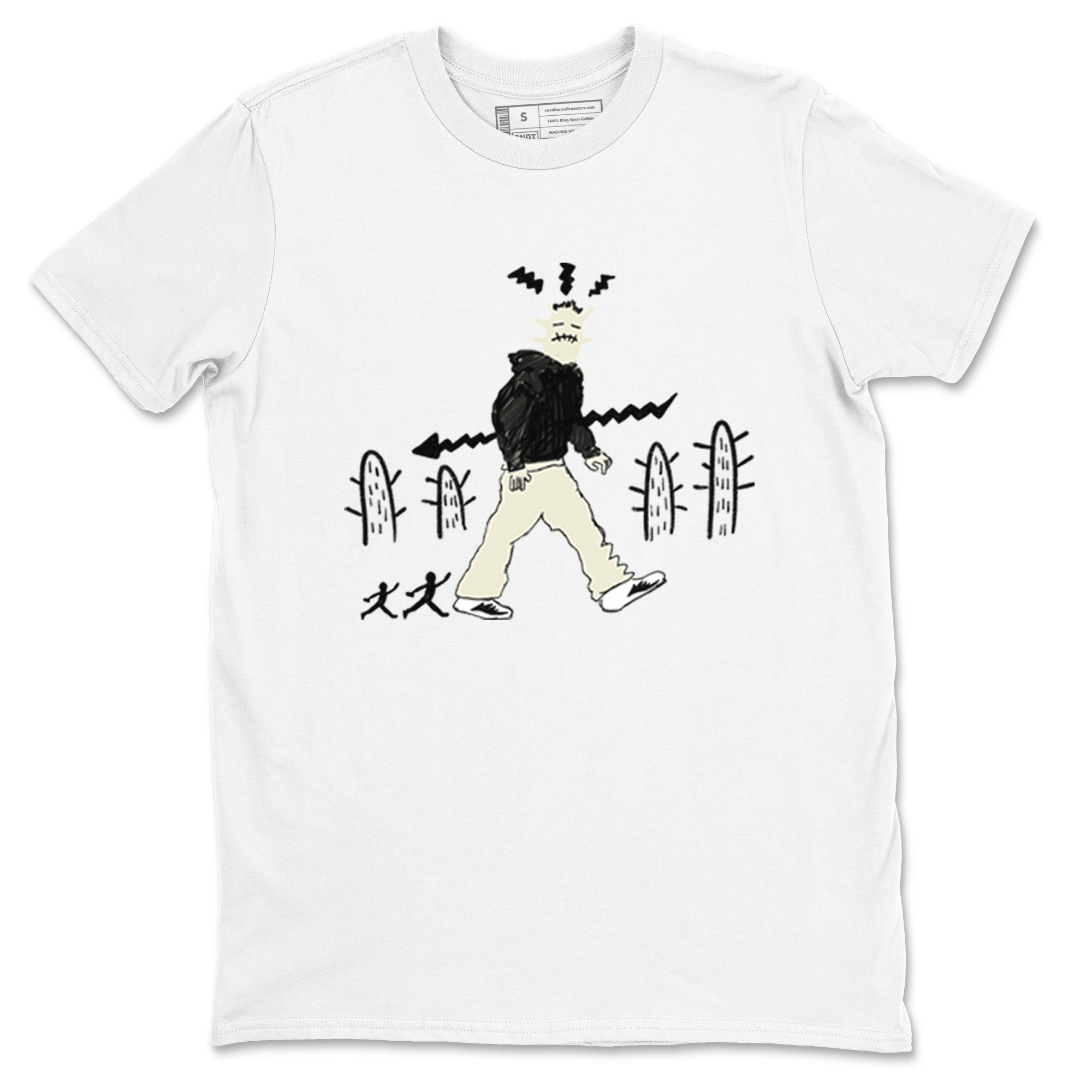 AJ5 Sail shirt to match jordans Cactus Man sneaker tees Air Jordan 5 Sail Drip Gear Zone unisex cotton White 2 crew neck shirt