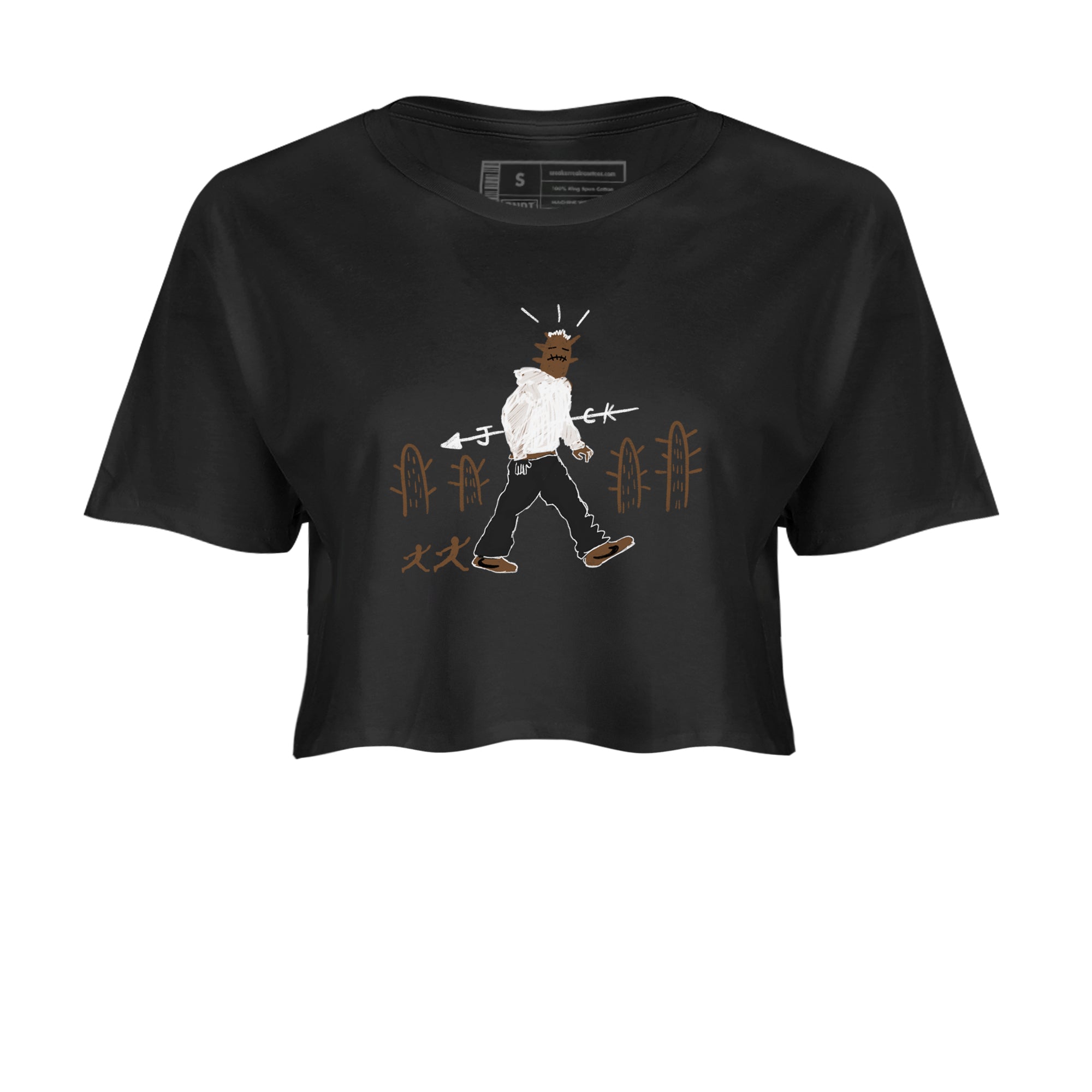 Jordan Jumpman Jack Travis Scott Dark Mocha shirts to match jordans Cactus Man sneaker match tees Jordan Jumpman Jack Travis Scott Dark Mocha match shoes to clothes Drip Gear Zone unisex cotton Black 2 crop tee