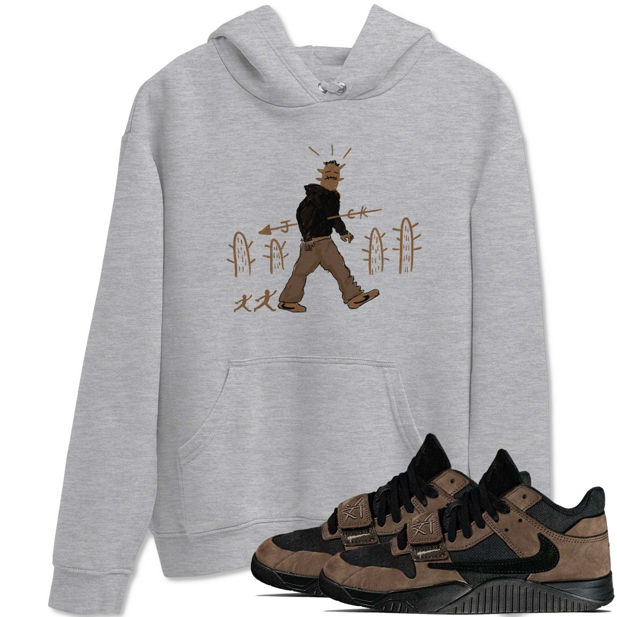 Jordan Jumpman Jack Travis Scott Dark Mocha shirts to match jordans Cactus Man sneaker match tees Jordan Jumpman Jack Travis Scott Dark Mocha match shoes to clothes Drip Gear Zone unisex cotton Heather Grey 1 shirts