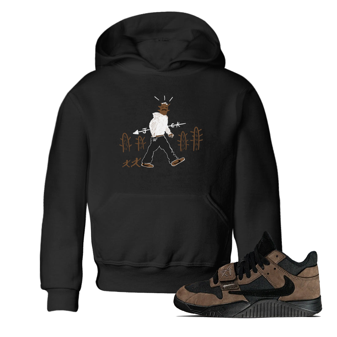 Jordan Jumpman Jack Travis Scott Dark Mocha shirts to match jordans Cactus Man sneaker match tees Jordan Jumpman Jack Travis Scott Dark Mocha match shoes to clothes Drip Gear Zone Youth Baby Black 1 tee