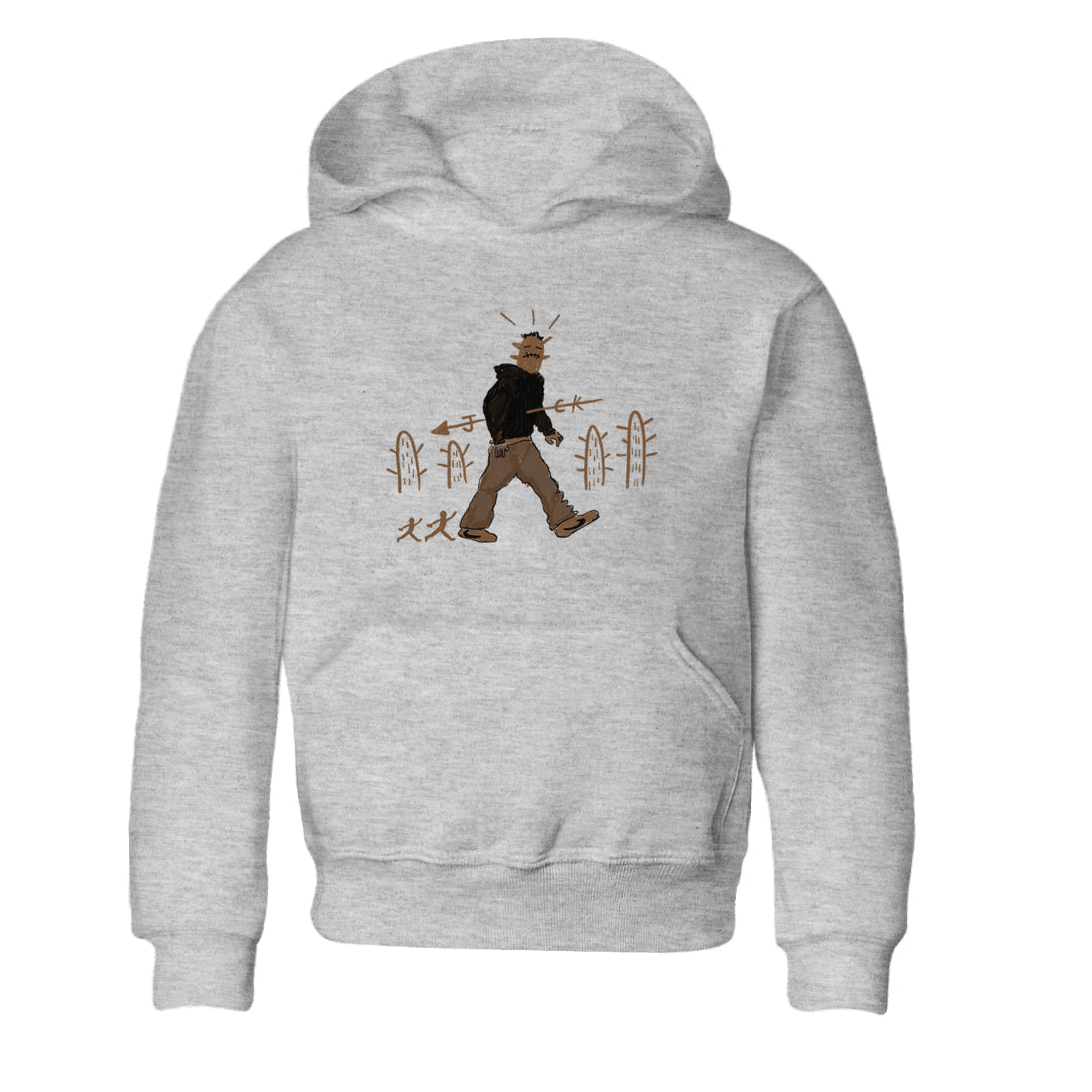 Jordan Jumpman Jack Travis Scott Dark Mocha shirts to match jordans Cactus Man sneaker match tees Jordan Jumpman Jack Travis Scott Dark Mocha match shoes to clothes Drip Gear Zone Youth Baby Heather Grey 2 tee