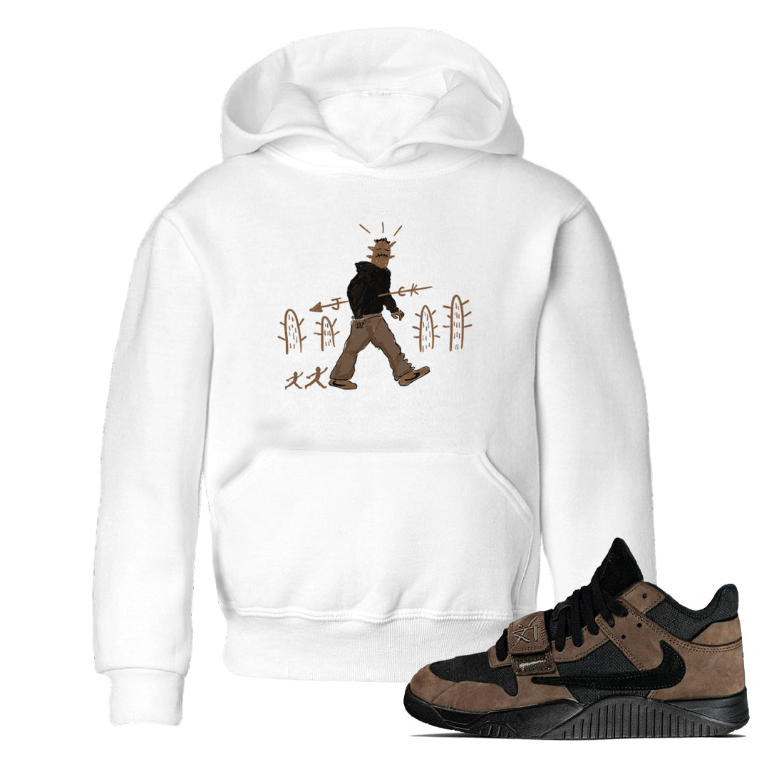 Jordan Jumpman Jack Travis Scott Dark Mocha shirts to match jordans Cactus Man sneaker match tees Jordan Jumpman Jack Travis Scott Dark Mocha match shoes to clothes Drip Gear Zone Youth Baby White 1 tee