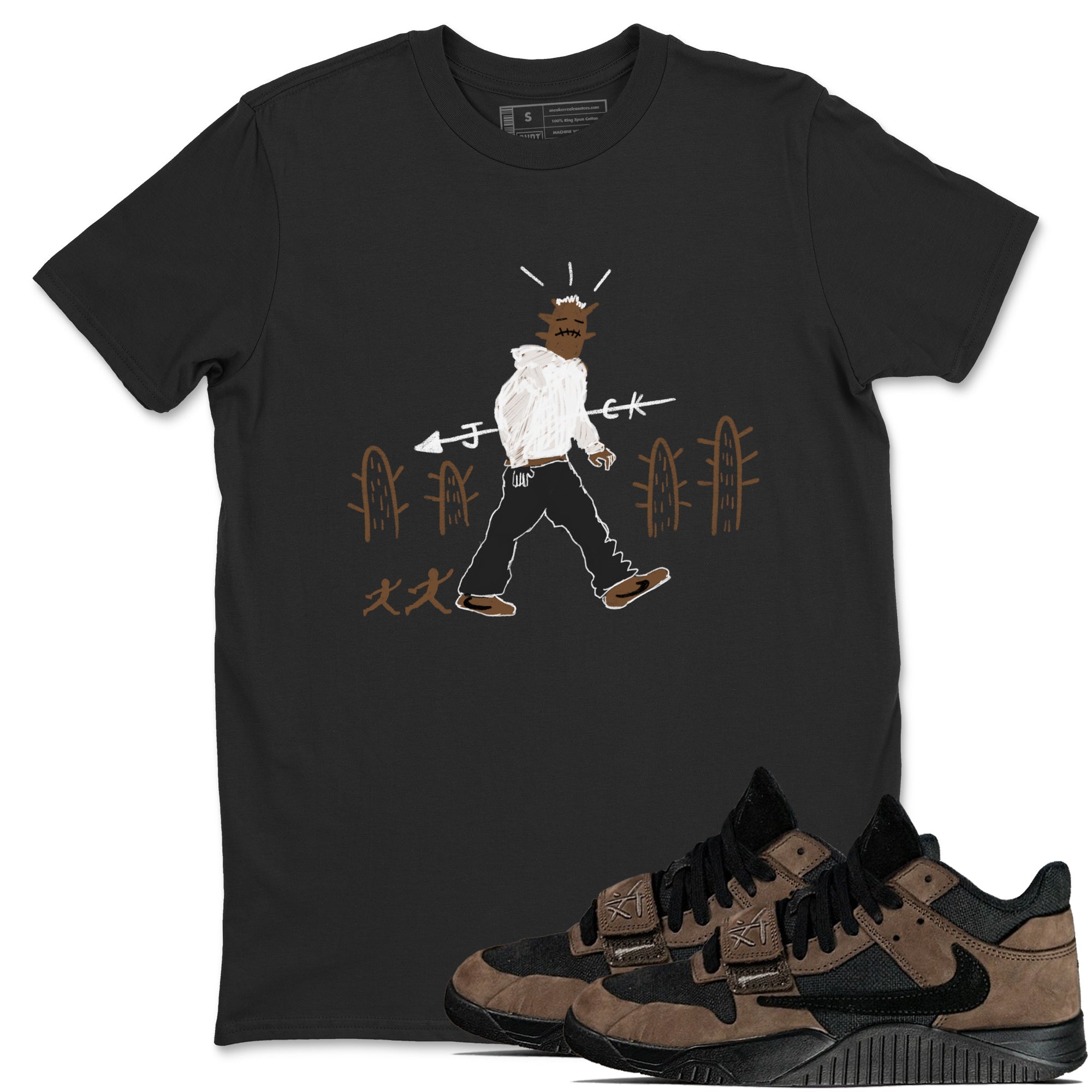 Jordan Jumpman Jack Travis Scott Dark Mocha shirts to match jordans Cactus Man sneaker match tees Jordan Jumpman Jack Travis Scott Dark Mocha match shoes to clothes Drip Gear Zone unisex cotton Black 1 shirts