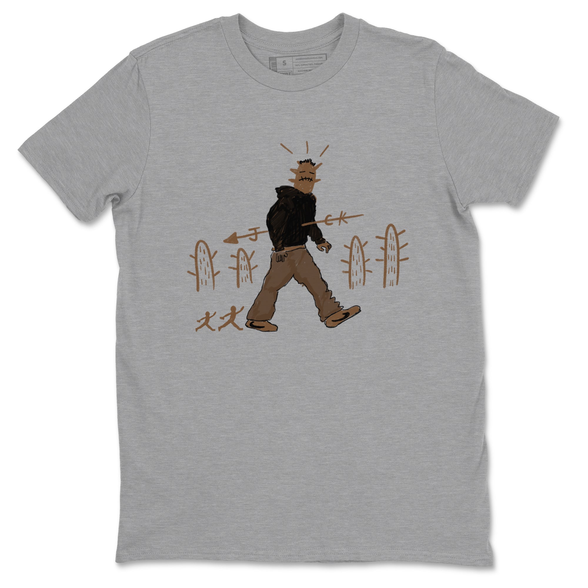 Jordan Jumpman Jack Travis Scott Dark Mocha shirts to match jordans Cactus Man sneaker match tees Jordan Jumpman Jack Travis Scott Dark Mocha match shoes to clothes Drip Gear Zone unisex cotton Heather Grey 2 shirts