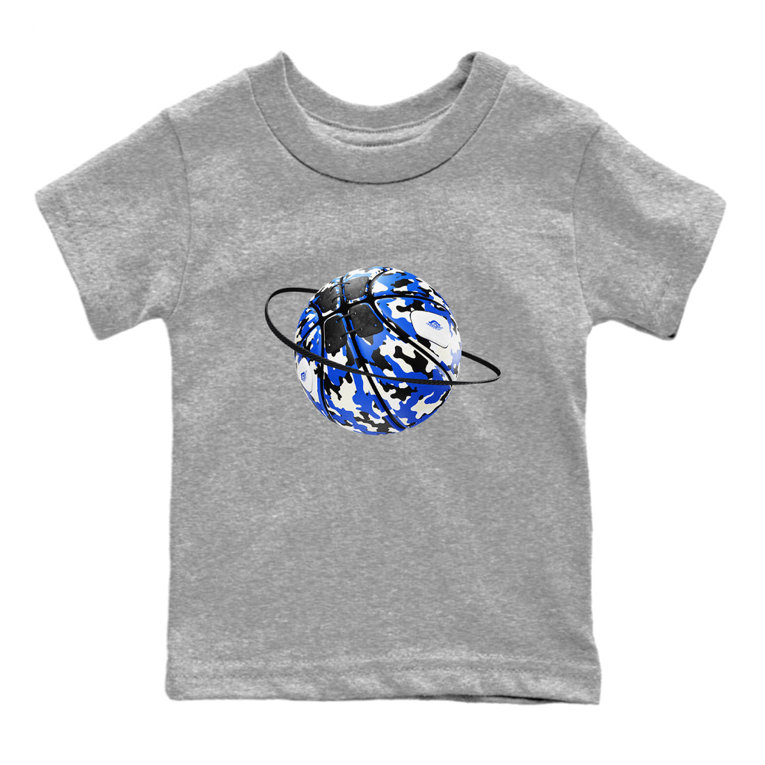 AJ1 Game Royal shirt to match jordans Camo Basketball Planet sneaker tees Air Jordan 1 Game Royal Drip Gear Zone baby toddler Heather Grey 2 cotton Shirt