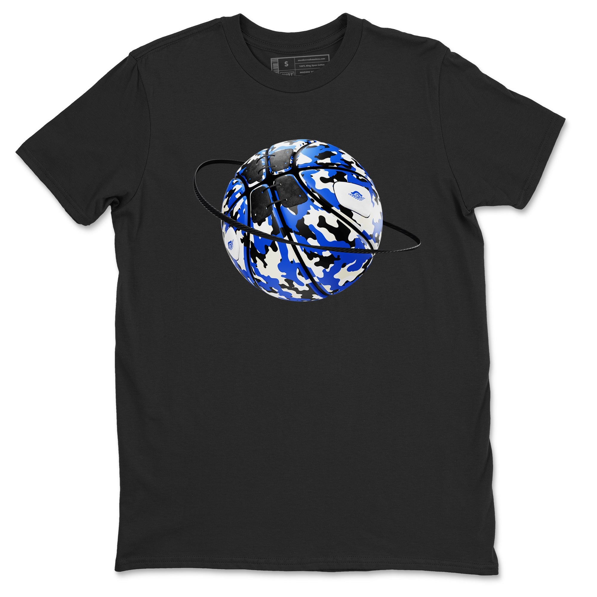AJ1 Game Royal shirt to match jordans Camo Basketball Planet sneaker tees Air Jordan 1 Game Royal Drip Gear Zone unisex cotton Black 2 crew neck shirt