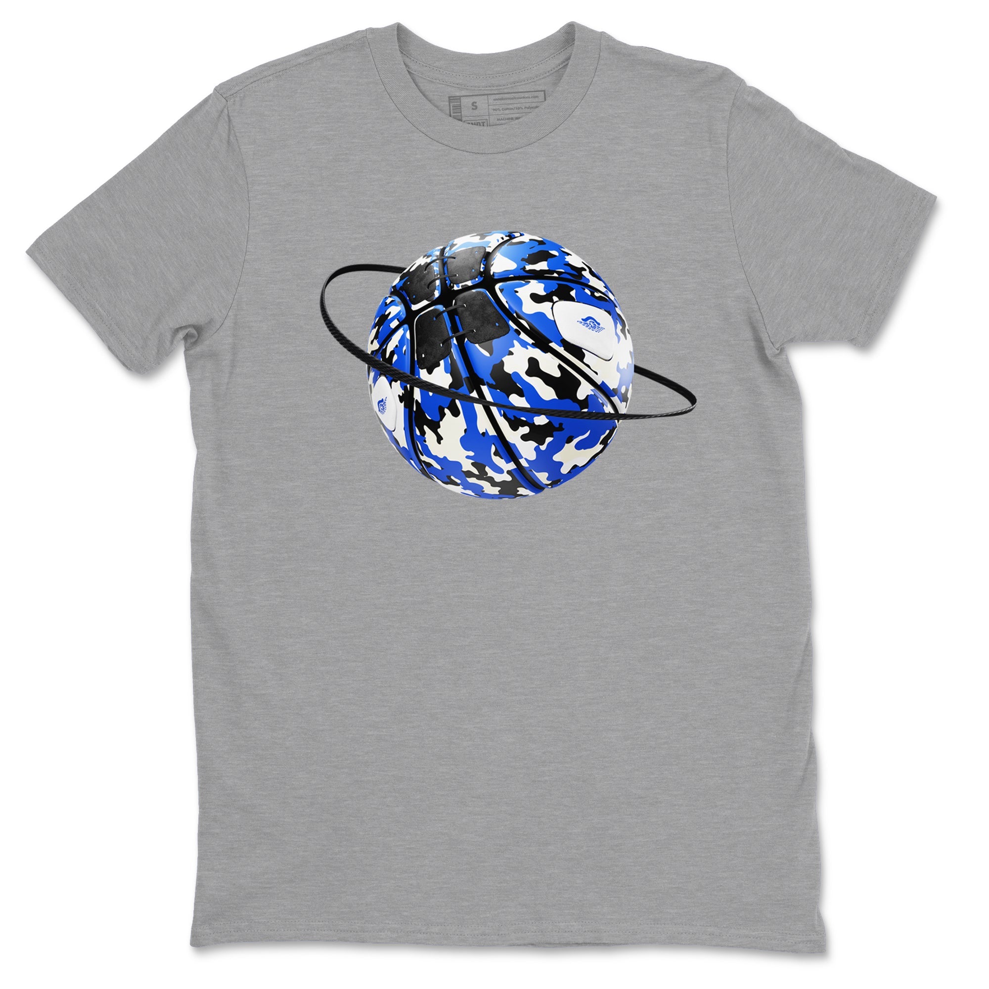 AJ1 Game Royal shirt to match jordans Camo Basketball Planet sneaker tees Air Jordan 1 Game Royal Drip Gear Zone unisex cotton Heather Grey 2 crew neck shirt