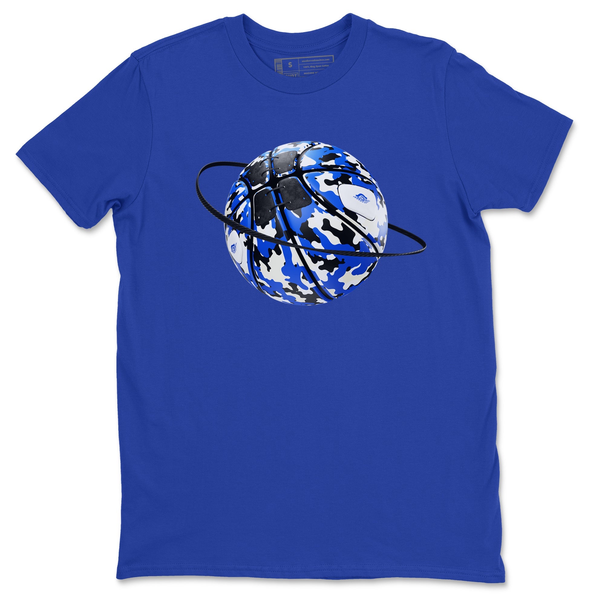 AJ1 Game Royal shirt to match jordans Camo Basketball Planet sneaker tees Air Jordan 1 Game Royal Drip Gear Zone unisex cotton Royal Blue 2 crew neck shirt