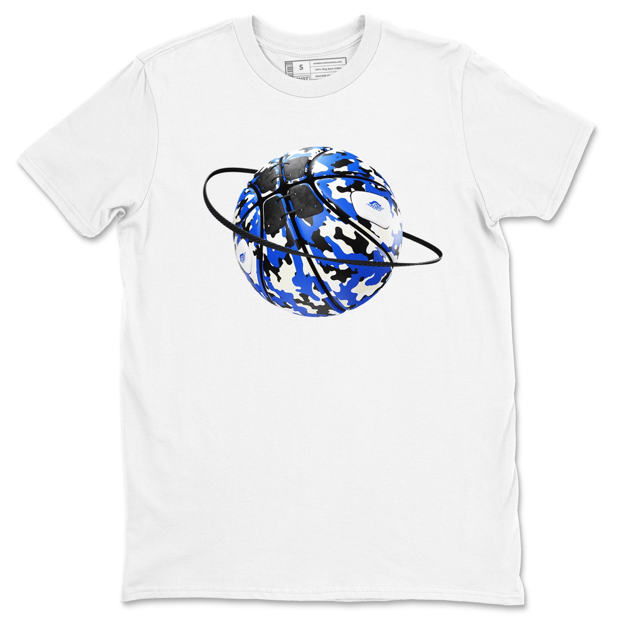 AJ1 Game Royal shirt to match jordans Camo Basketball Planet sneaker tees Air Jordan 1 Game Royal Drip Gear Zone unisex cotton White 2 crew neck shirt
