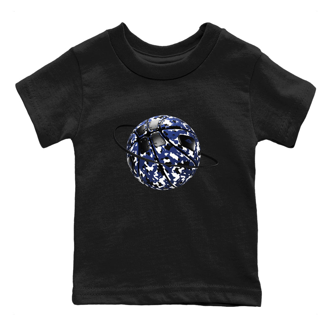 1s Midnight Navy shirts to match jordans Camo Basketball Planet sneaker match tees Air Jordan 1 Midnight Navy match shoes to clothes Drip Gear Zone Youth Baby Black 2 tee