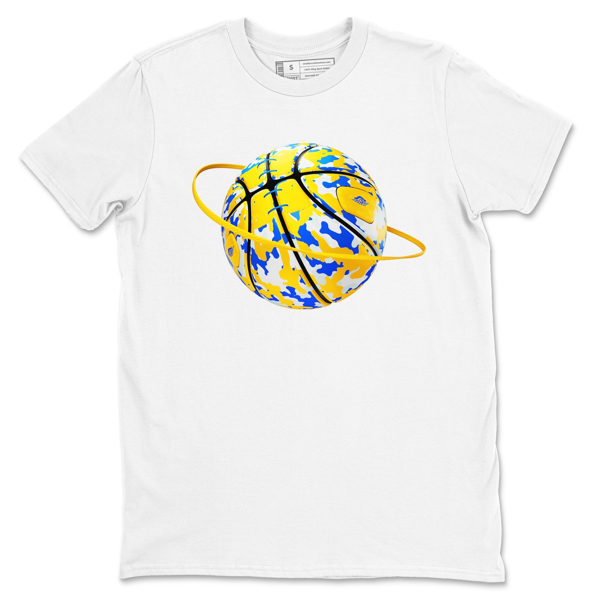 1s Travis Scott Canary shirt to match jordans Camo Basketball Planet sneaker tees Air Jordan 1 Travis Scott Canary Drip Gear Zone unisex cotton White 2 crew neck shirt