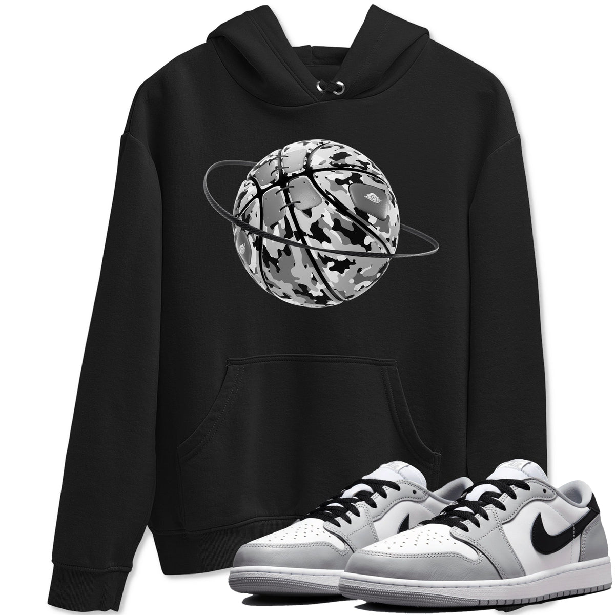 1s Wolf Grey shirts to match jordans Camo Basketball Planet sneaker match tees Air Jordan 1 Wolf Grey Drip Gear Zone streetwear brand Black 1 unisex cotton tee