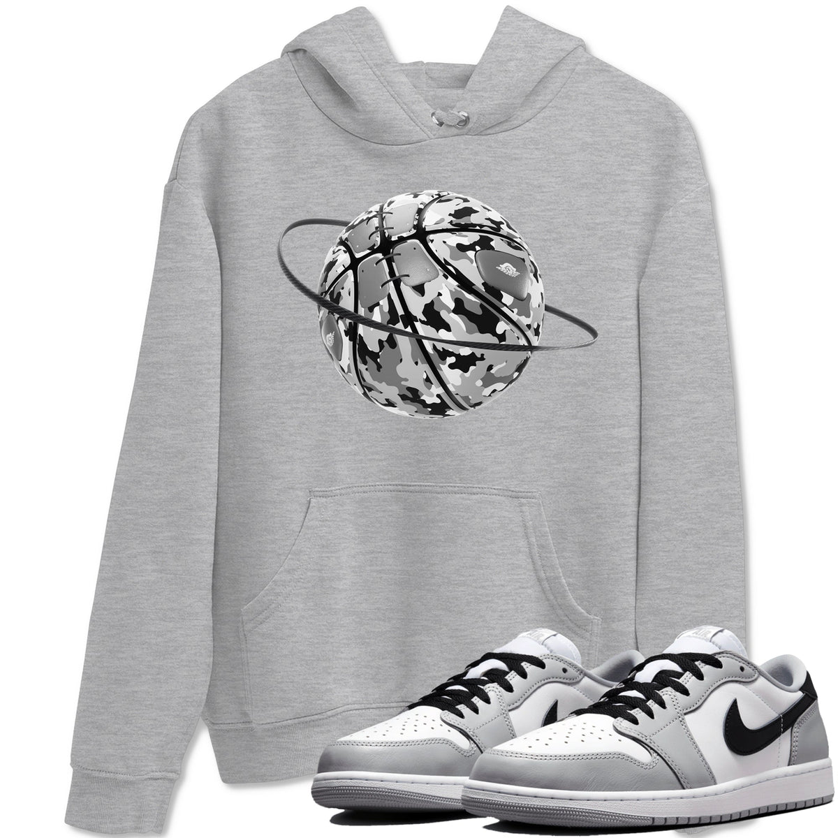1s Wolf Grey shirts to match jordans Camo Basketball Planet sneaker match tees Air Jordan 1 Wolf Grey Drip Gear Zone streetwear brand Heather Grey 1 unisex cotton tee
