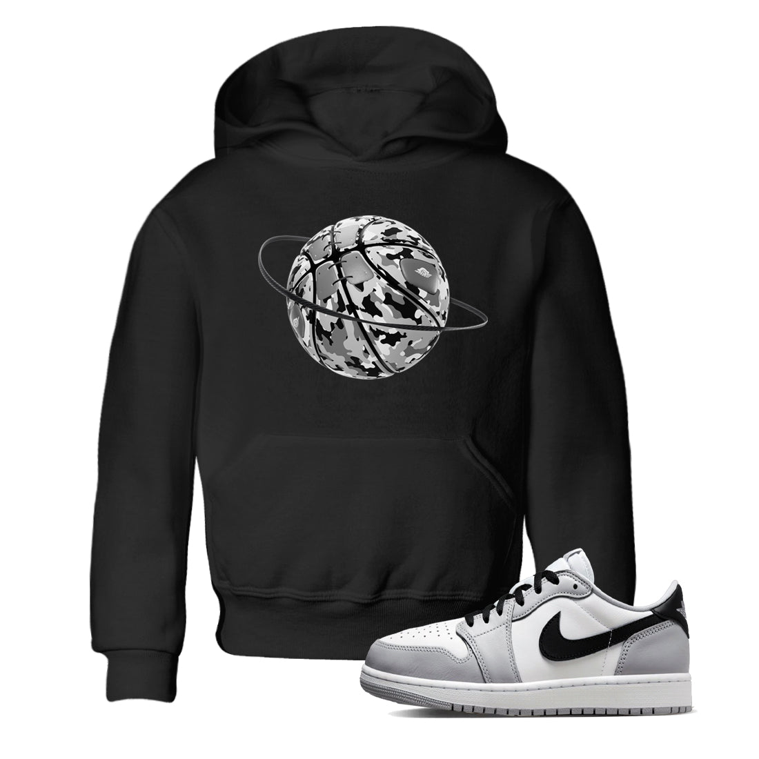 1s Wolf Grey shirts to match jordans Camo Basketball Planet sneaker match tees Air Jordan 1 Wolf Grey Drip Gear Zone streetwear brand Baby and Youth Black 1 cotton tee