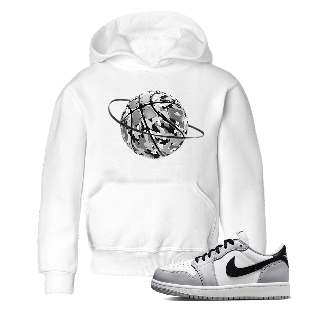 1s Wolf Grey shirts to match jordans Camo Basketball Planet sneaker match tees Air Jordan 1 Wolf Grey Drip Gear Zone streetwear brand Baby and Youth White 1 cotton tee