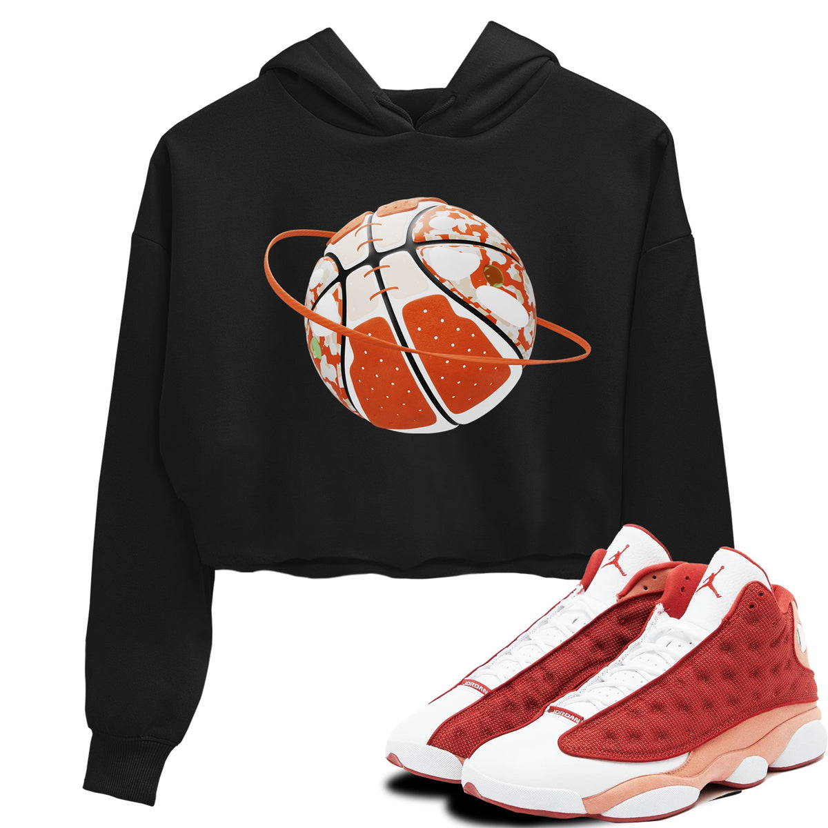 13s Dune Red shirts to match jordans Camo Basketball Planet sneaker match tees Air Jordan 13 Dune Red Drip Gear Zone streetwear brand Black 1 crop tee