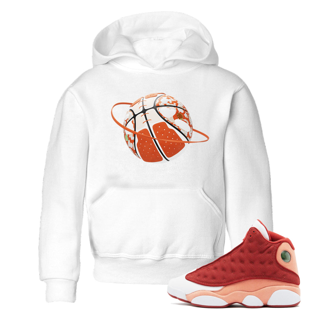 13s Dune Red shirts to match jordans Camo Basketball Planet sneaker match tees Air Jordan 13 Dune Red Drip Gear Zone streetwear brand Baby and Youth White 1 cotton tee