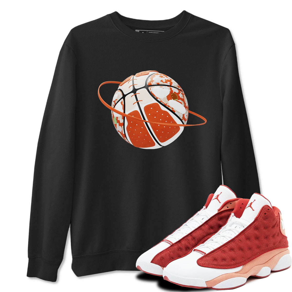 13s Dune Red shirts to match jordans Camo Basketball Planet sneaker match tees Air Jordan 13 Dune Red Drip Gear Zone streetwear brand Black 1 unisex cotton tee