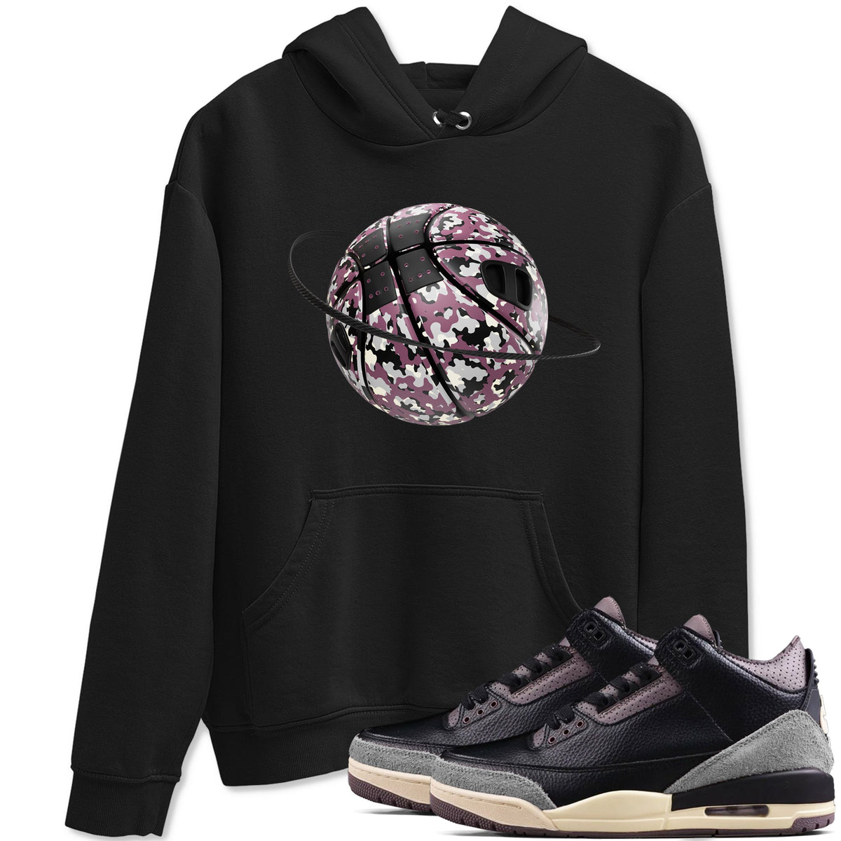 3s A Ma Maniere x Black shirts to match jordans Camo Basketball Planet sneaker match tees A Ma Maniere x Air Jordan 3 “While You Were Sleeping”Sneaker Release Tees unisex cotton Black 1 crew neck shirts