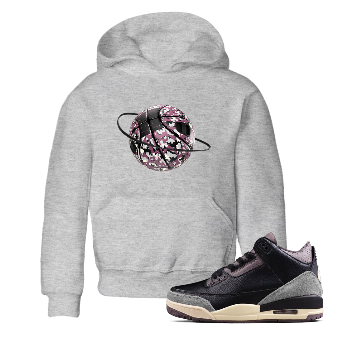 3s A Ma Maniere x Black shirts to match jordans Camo Basketball Planet sneaker match tees A Ma Maniere x Air Jordan 3 “While You Were Sleeping”Sneaker Release Tees Youth Baby Heather Grey 1 crew neck shirts
