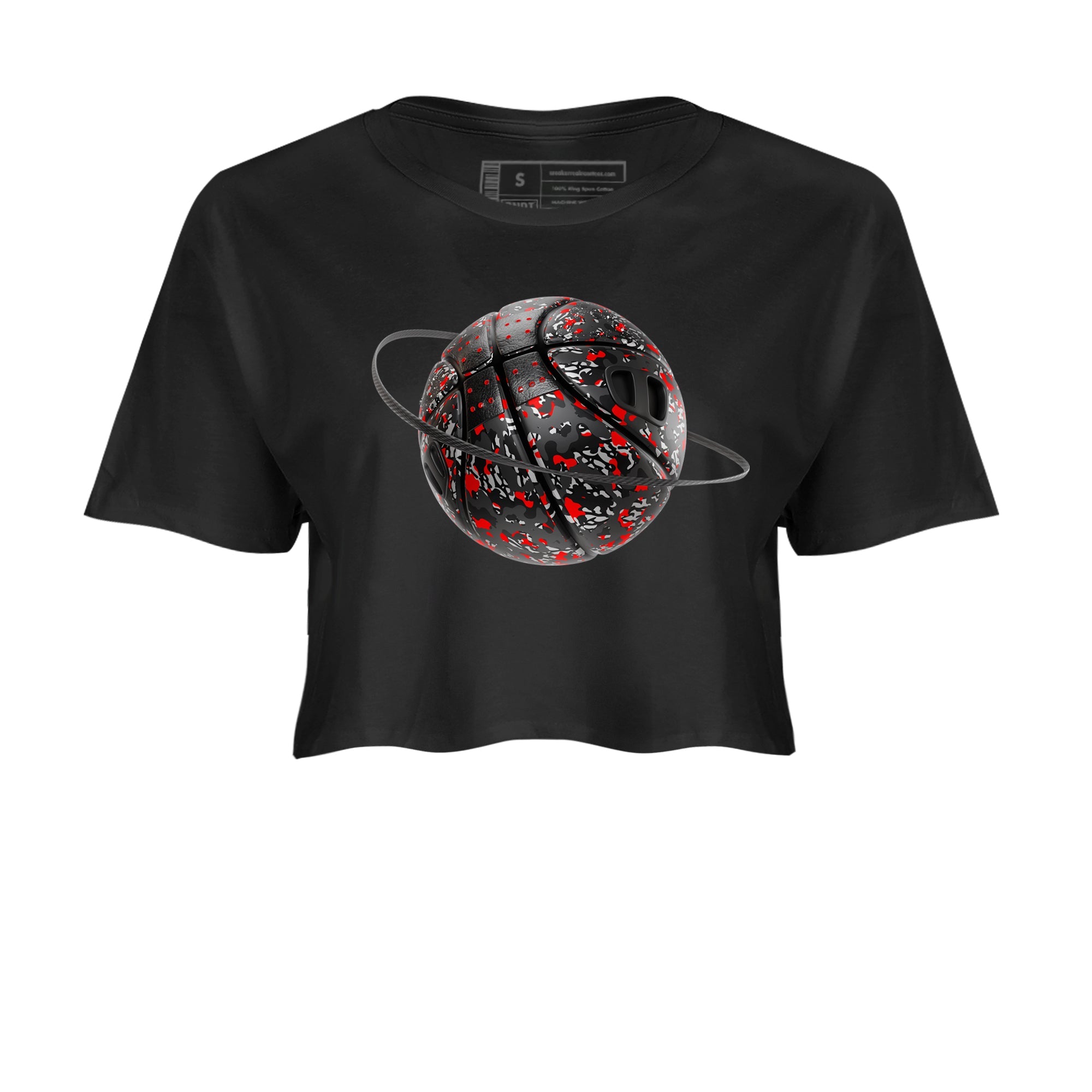 3s Black Cement shirts to match jordans Camo Basketball Planet sneaker match tees Air Jordan 3 Black Cement match shoes to clothes Drip Gear Zone unisex cotton Black 2 crop tee