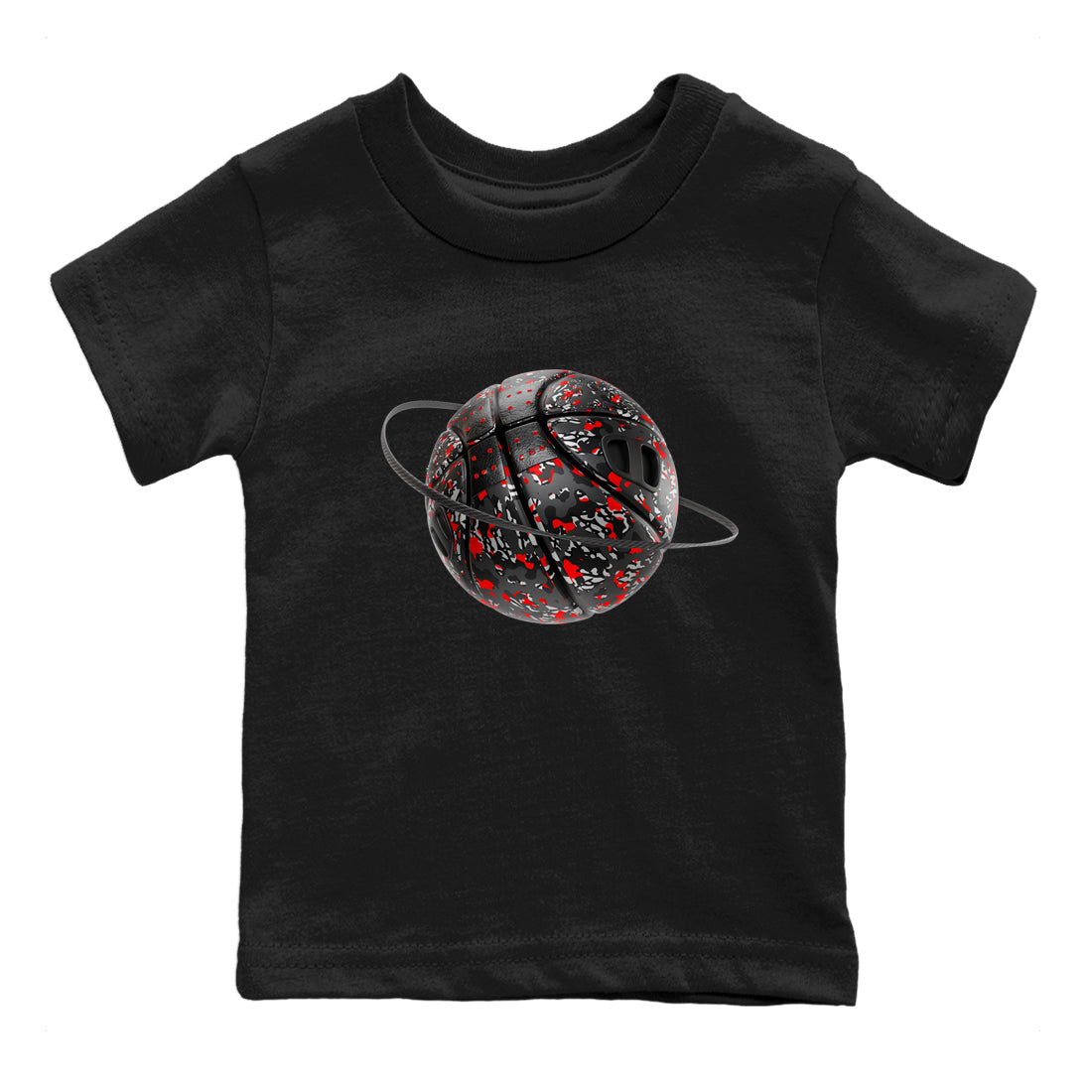 3s Black Cement shirts to match jordans Camo Basketball Planet sneaker match tees Air Jordan 3 Black Cement match shoes to clothes Drip Gear Zone Youth Baby Black 2 tee