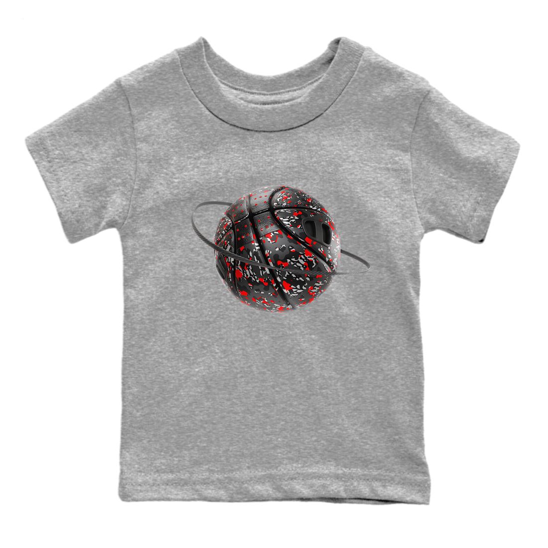 3s Black Cement shirts to match jordans Camo Basketball Planet sneaker match tees Air Jordan 3 Black Cement match shoes to clothes Drip Gear Zone Youth Baby Heather Grey 2 tee
