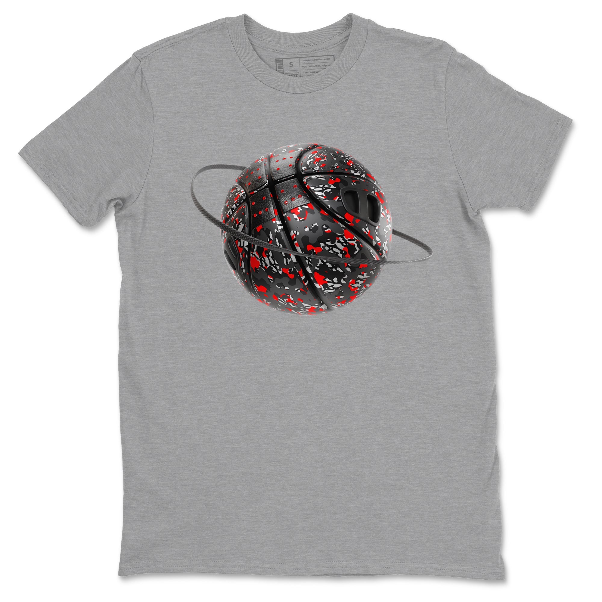 3s Black Cement shirts to match jordans Camo Basketball Planet sneaker match tees Air Jordan 3 Black Cement match shoes to clothes Drip Gear Zone unisex cotton Heather Grey 2 shirts