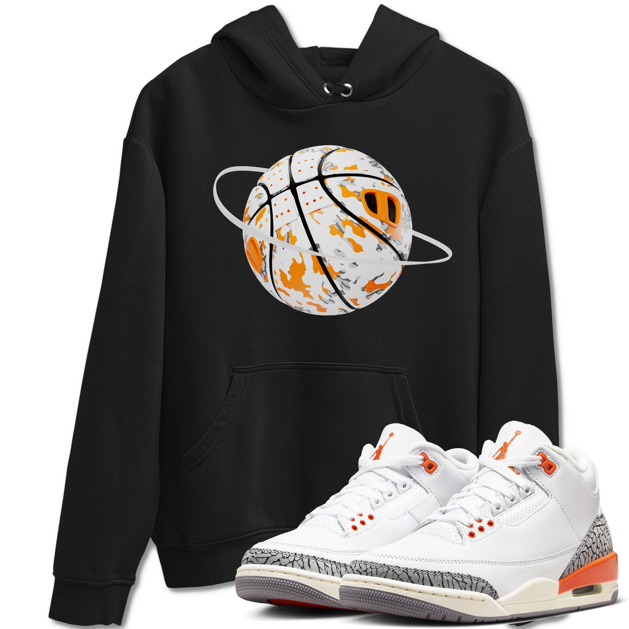 3s Georgia Peach shirt to match jordans Camo Basketball Planet sneaker tees Air Jordan 3 Georgia Peach Drip Gear Zone unisex cotton Black 1 crew neck shirt