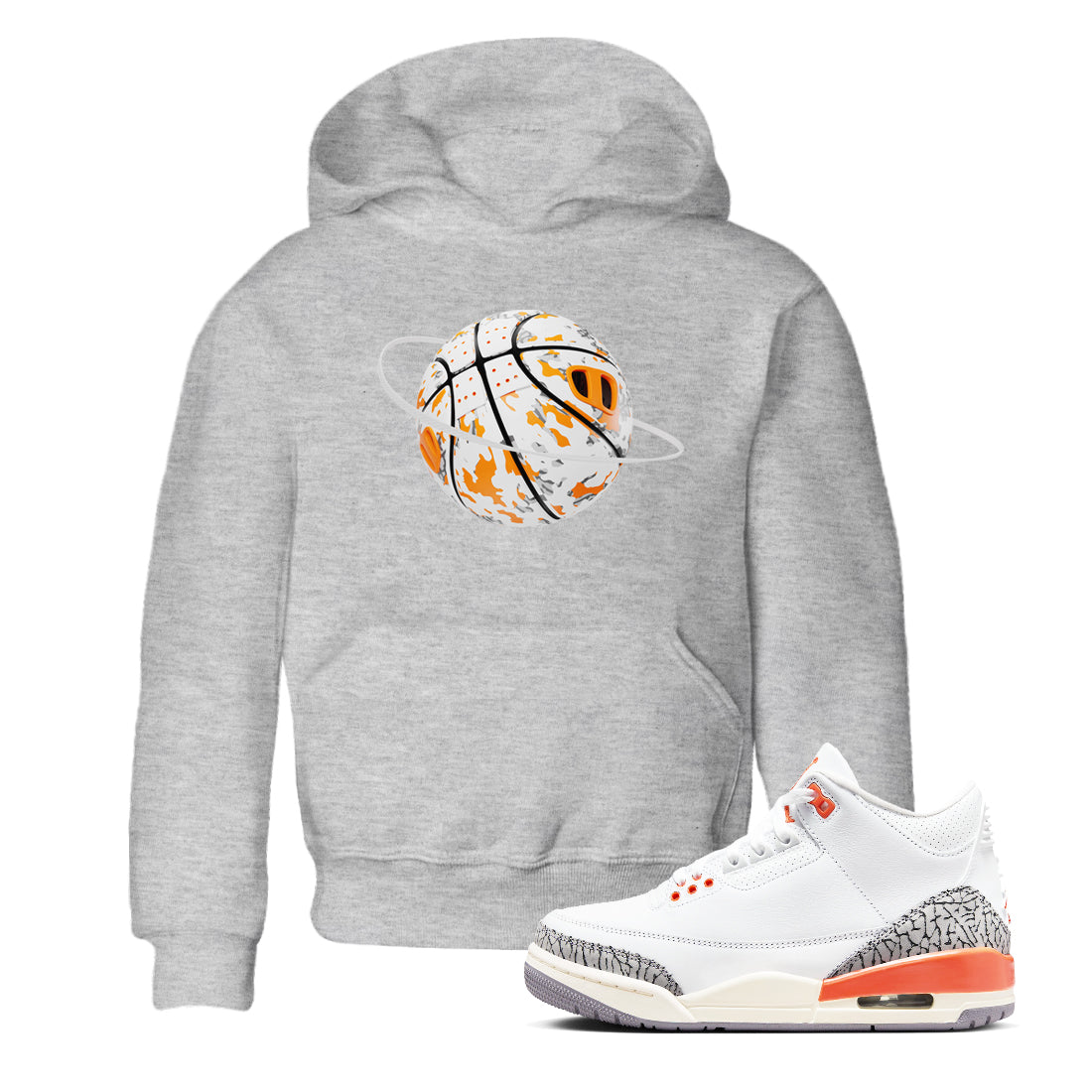 3s Georgia Peach shirt to match jordans Camo Basketball Planet sneaker tees Air Jordan 3 Georgia Peach Drip Gear Zone baby toddler Heather Grey 1 cotton Shirt