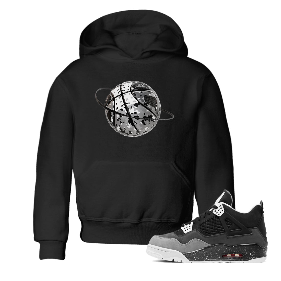 4s Fear shirts to match jordans Camo Basketball Planet sneaker match tees Air Jordan 4 Fear match shoes to clothes Drip Gear Zone Youth Baby Black 1 tee