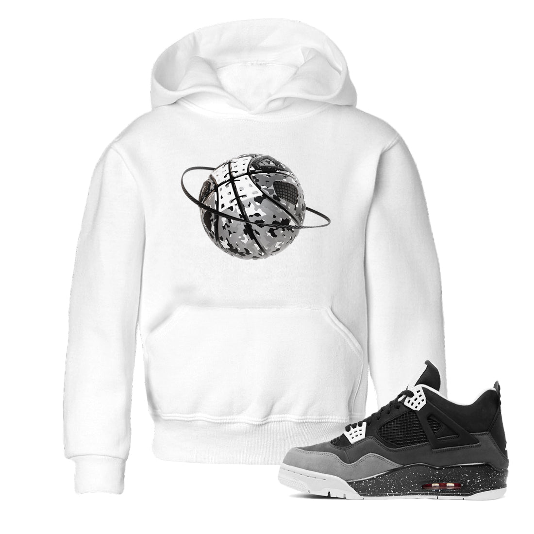 4s Fear shirts to match jordans Camo Basketball Planet sneaker match tees Air Jordan 4 Fear match shoes to clothes Drip Gear Zone Youth Baby White 1 tee