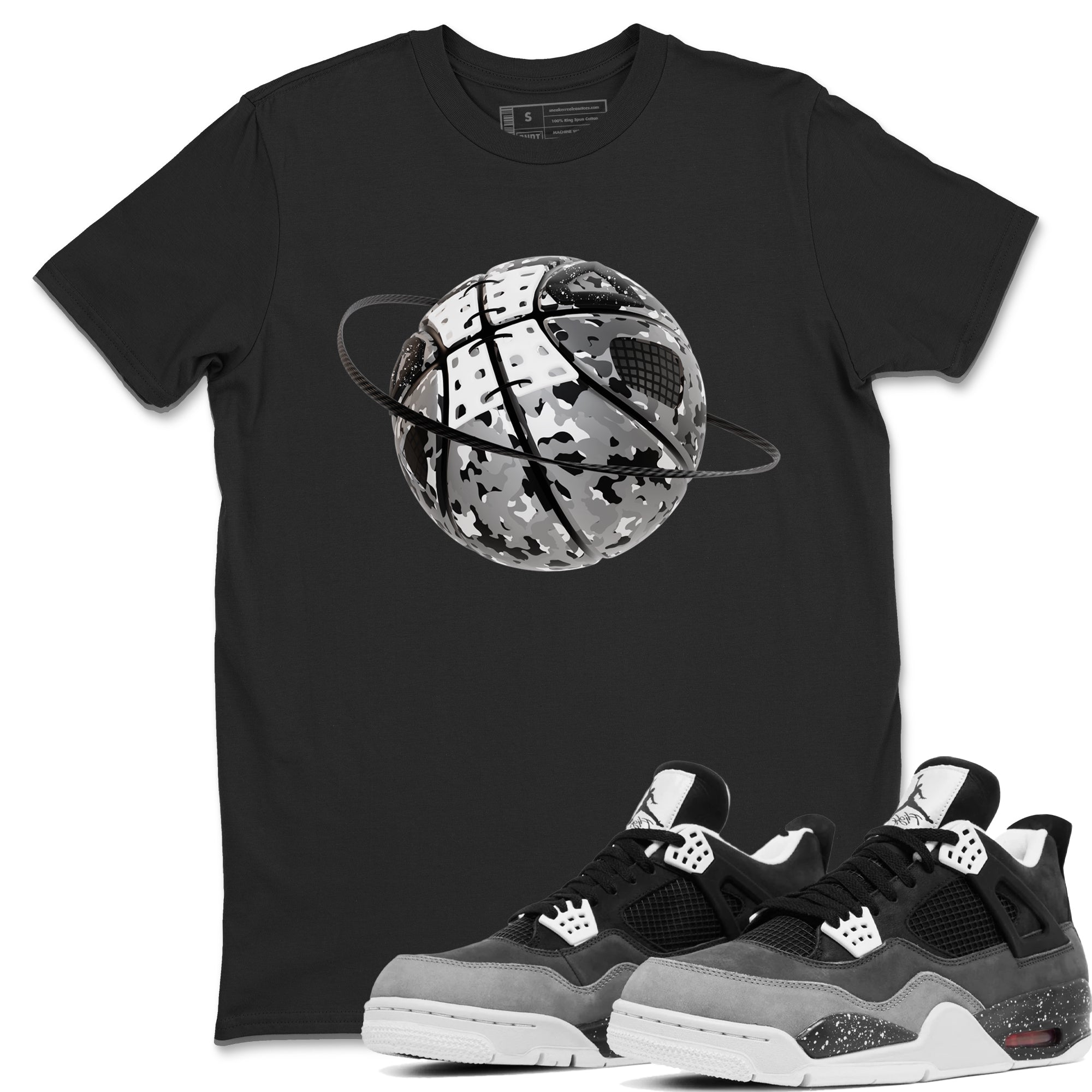 4s Fear shirts to match jordans Camo Basketball Planet sneaker match tees Air Jordan 4 Fear match shoes to clothes Drip Gear Zone unisex cotton Black 1 shirts