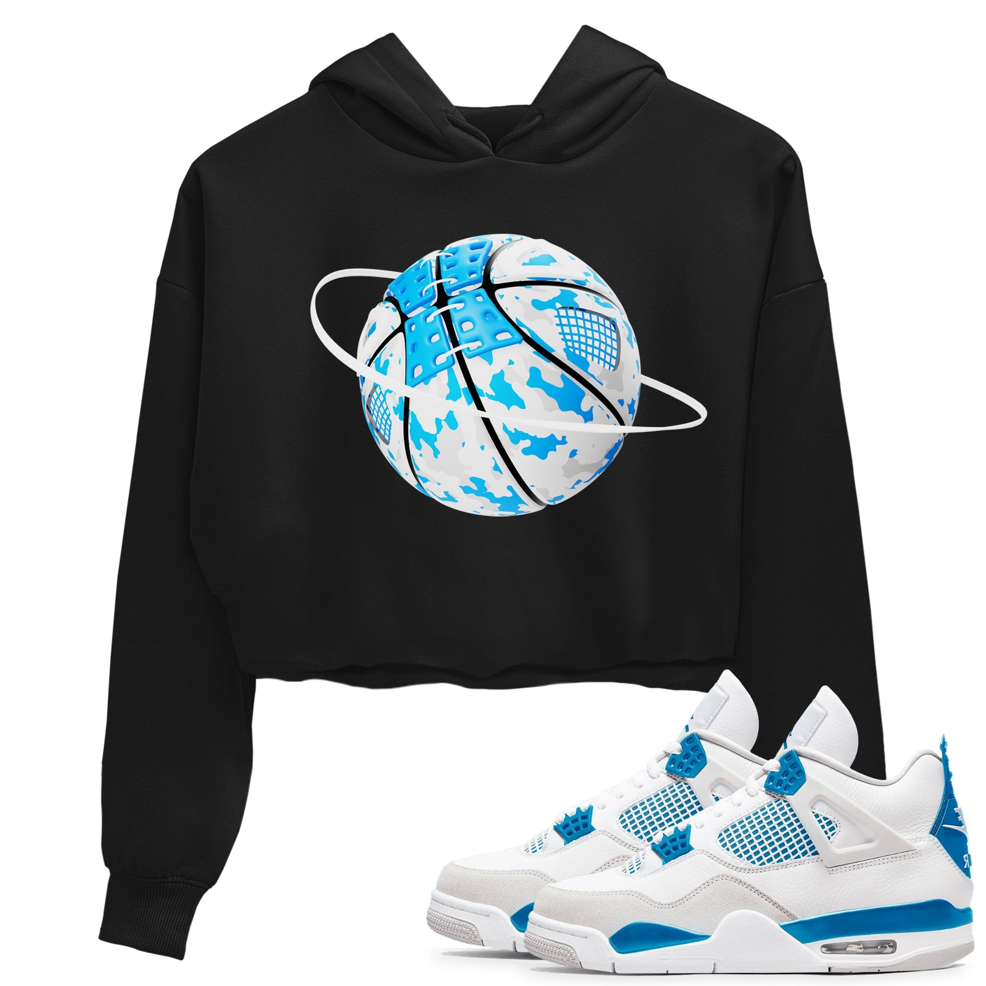 Air Jordan 4 Industrial Blue shirt to match jordans Camo Basketball Planet sneaker tees Air Jordan 4 Military Blue Drip Gear Zone Black 1 crop length shirt