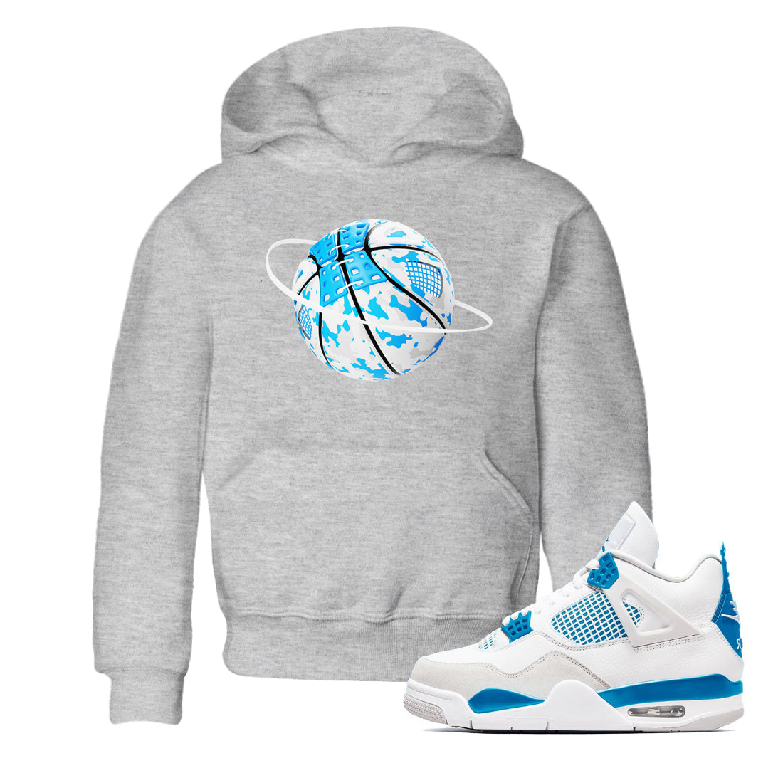 Air Jordan 4 Industrial Blue shirt to match jordans Camo Basketball Planet sneaker tees Air Jordan 4 Military Blue Drip Gear Zone baby toddler Heather Grey 1 cotton Shirt